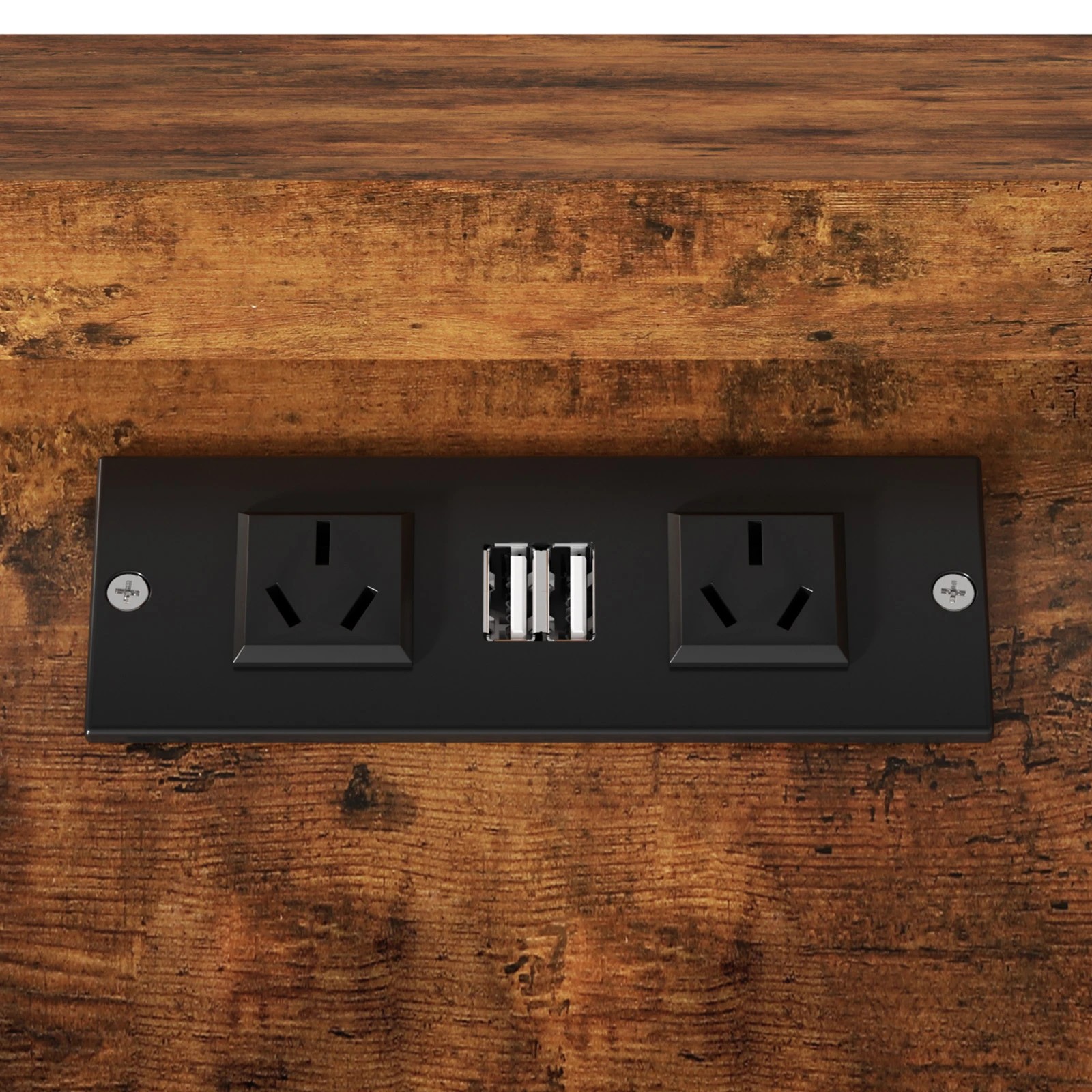 5 Advwin Bedside Table with Charging Station LED Lights Drawer and Open Storage Shelves - Brown, 5 of 10