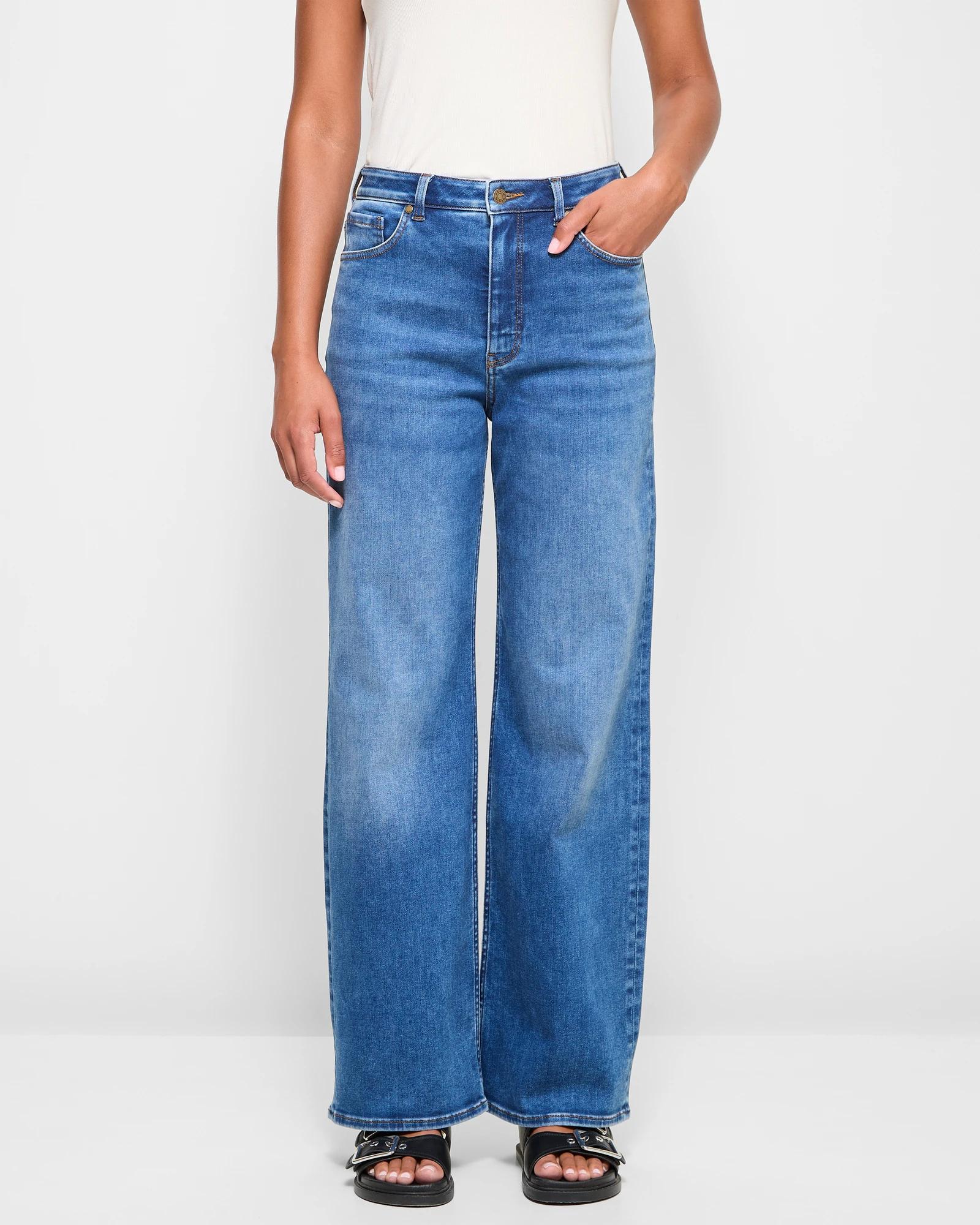 2 Target High Rise Full Length Wide Leg Denim Jeans - Shape Your Body MID WASH, 2 of 5