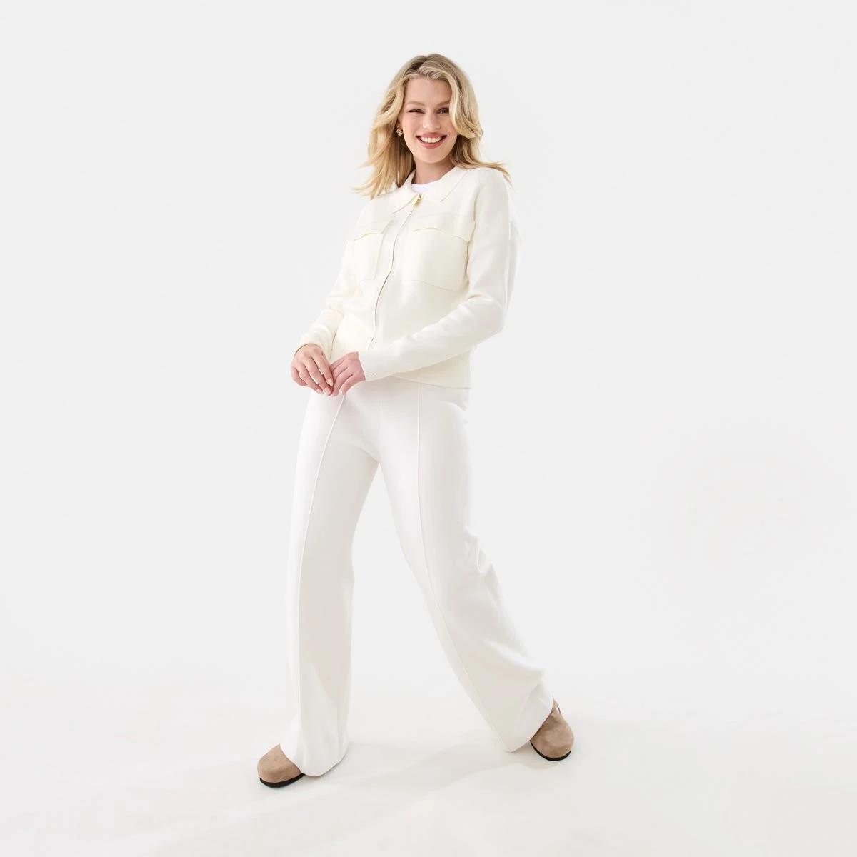 2 Compact Knit Shacket Ecru, 2 of 10