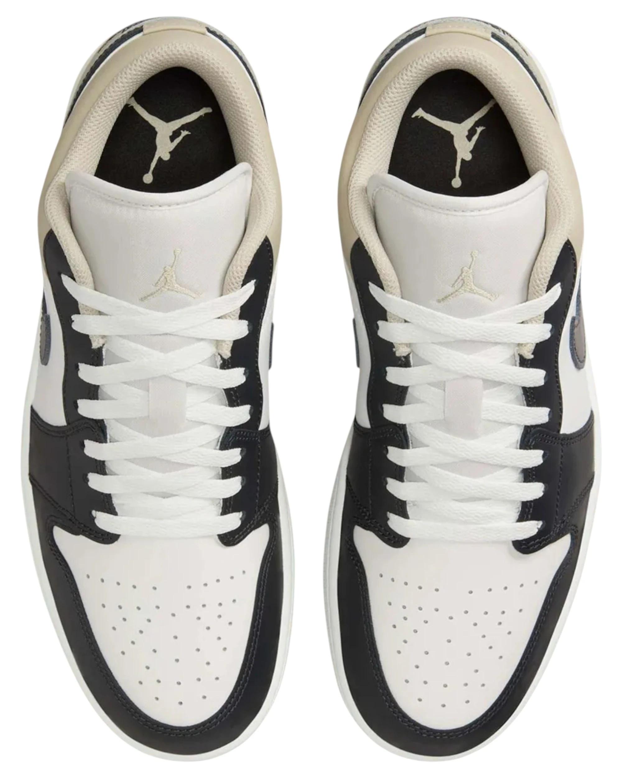 8 Nike Mens Air Jordan 1 Low Athletic Shoes BLACK/CREAM/WHITE, 8 of 8