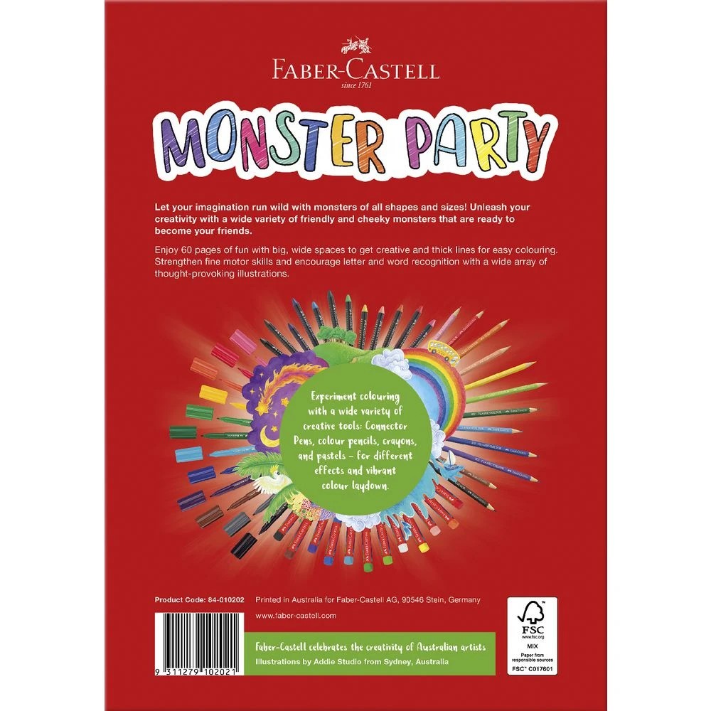 2 Faber-Castell Monster Mayhem Colouring Book 60 Pages, 2 of 3