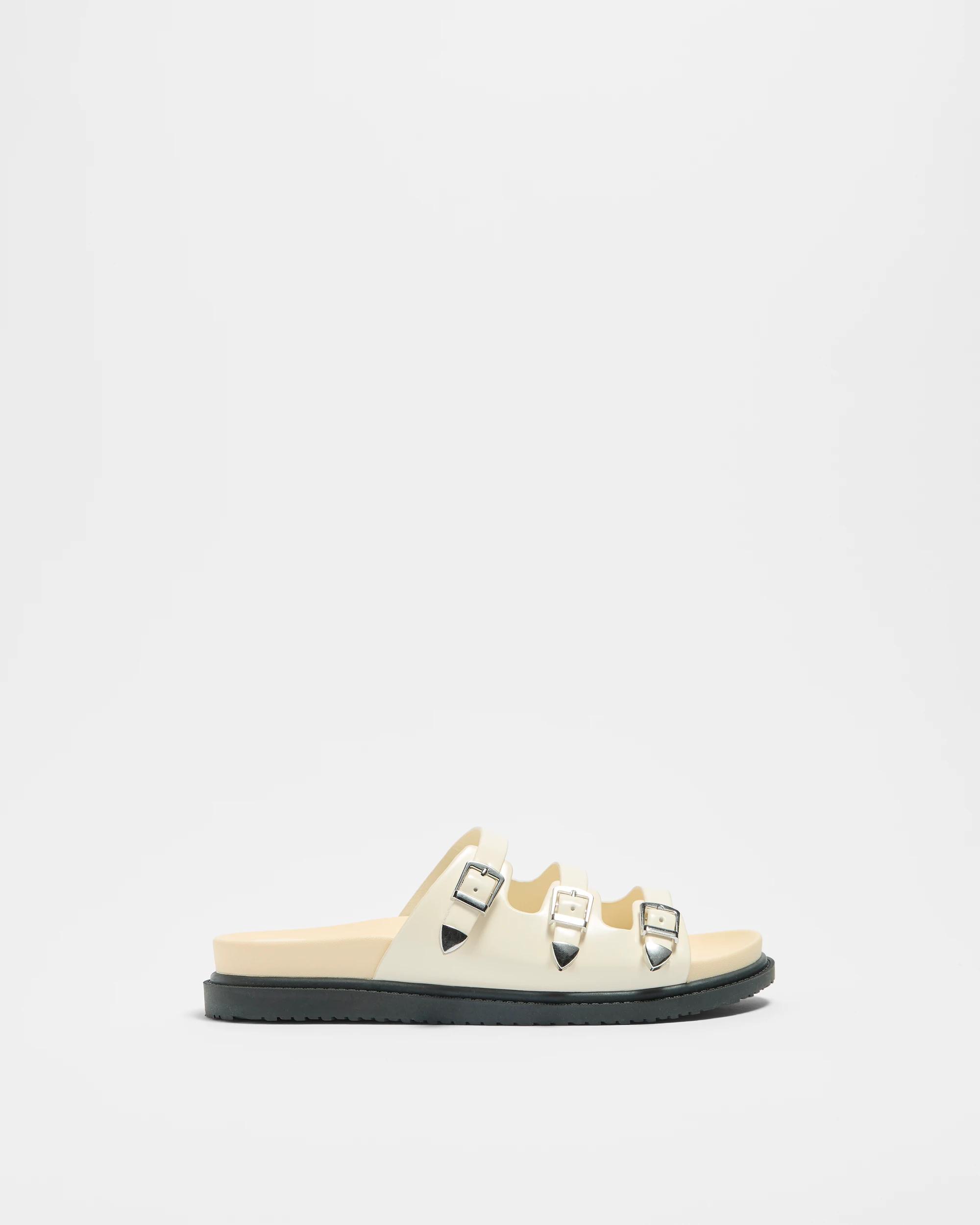 1 Target Womens Triple Strap Flat Sandal - Cyprus IVORY PATENT, 1 of 3