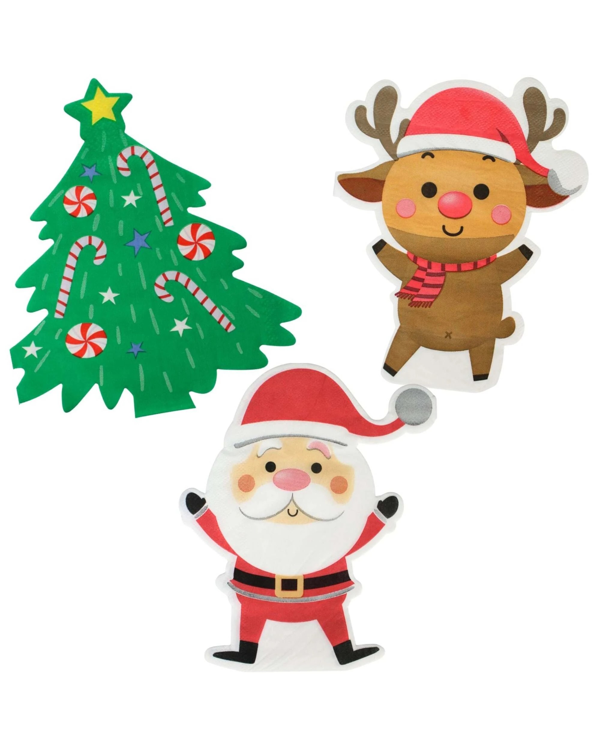 1 Artwrap Christmas Shape Cut Paper Napkins Serviettes - Assorted, 1 of 5