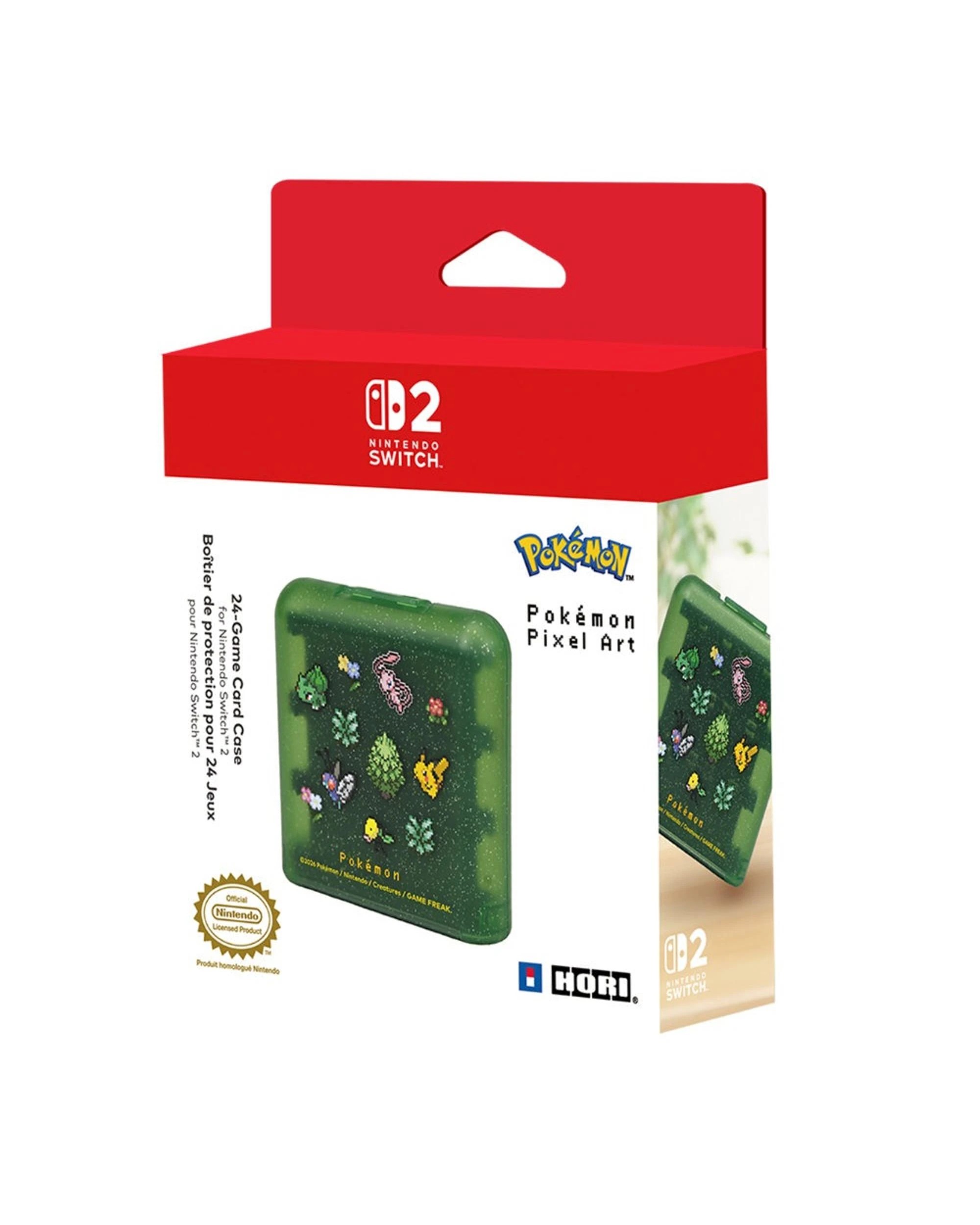 1 HORI Pokemon Pixel Green 24 Game Card Case for Nintendo Switch 2 - Green, 1 of 3