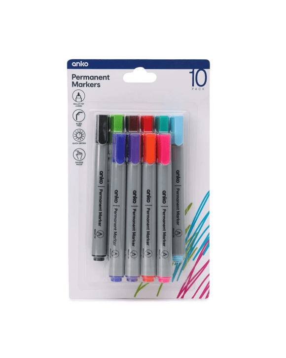10 Pack Permanent Markers