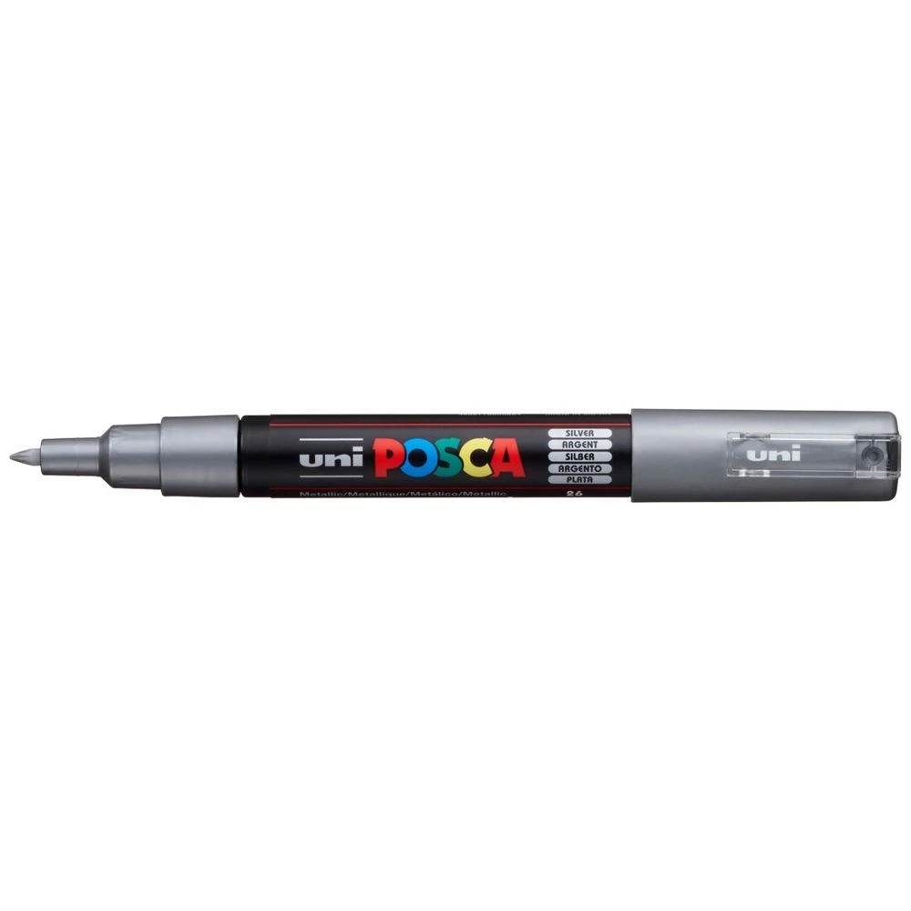 1 POSCA PC 1M Paint Marker Silver, 1 of 6