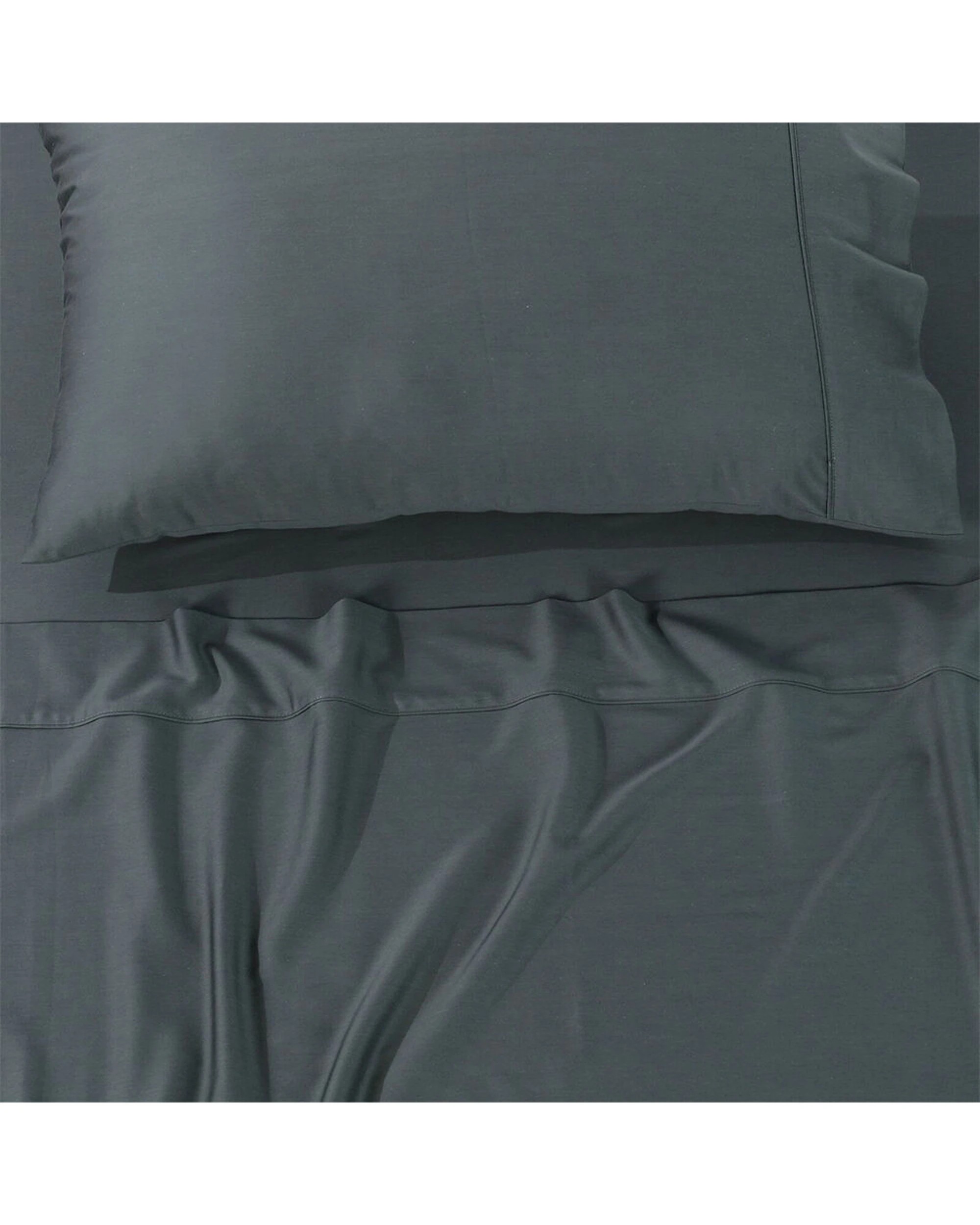 4 Bianca Rosebank 500TC Bamboo Cotton Sateen Blend Sheet Set With 2 Pillowcases - King Bed - Grey, 4 of 8