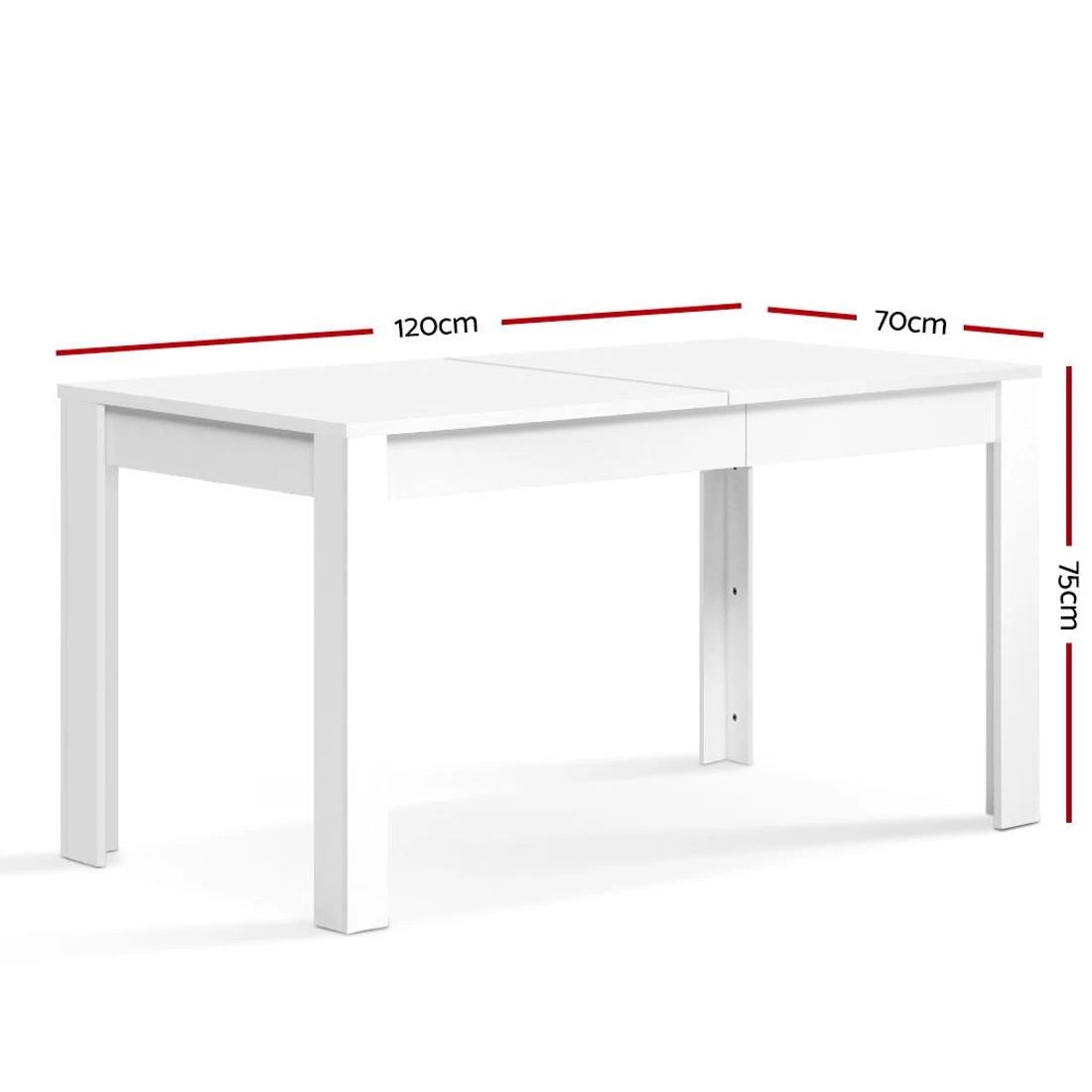 2 Artiss Dining Table Rectangular 4 Seater 120CM  Natu - White, 2 of 5