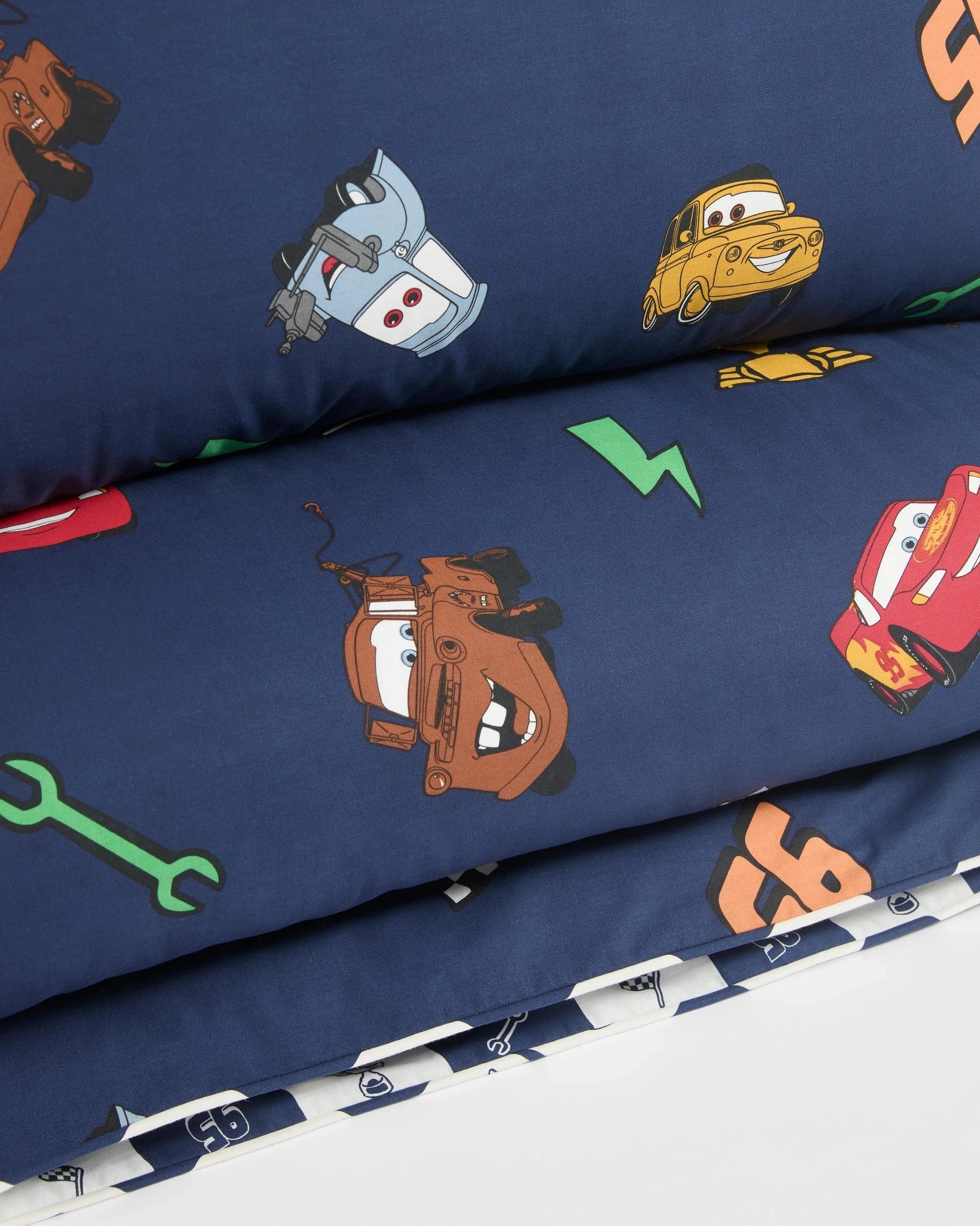 8 Disney Pixar Cars Reversible Quilt Cover Set - Single Bed - Blue, 8 of 9