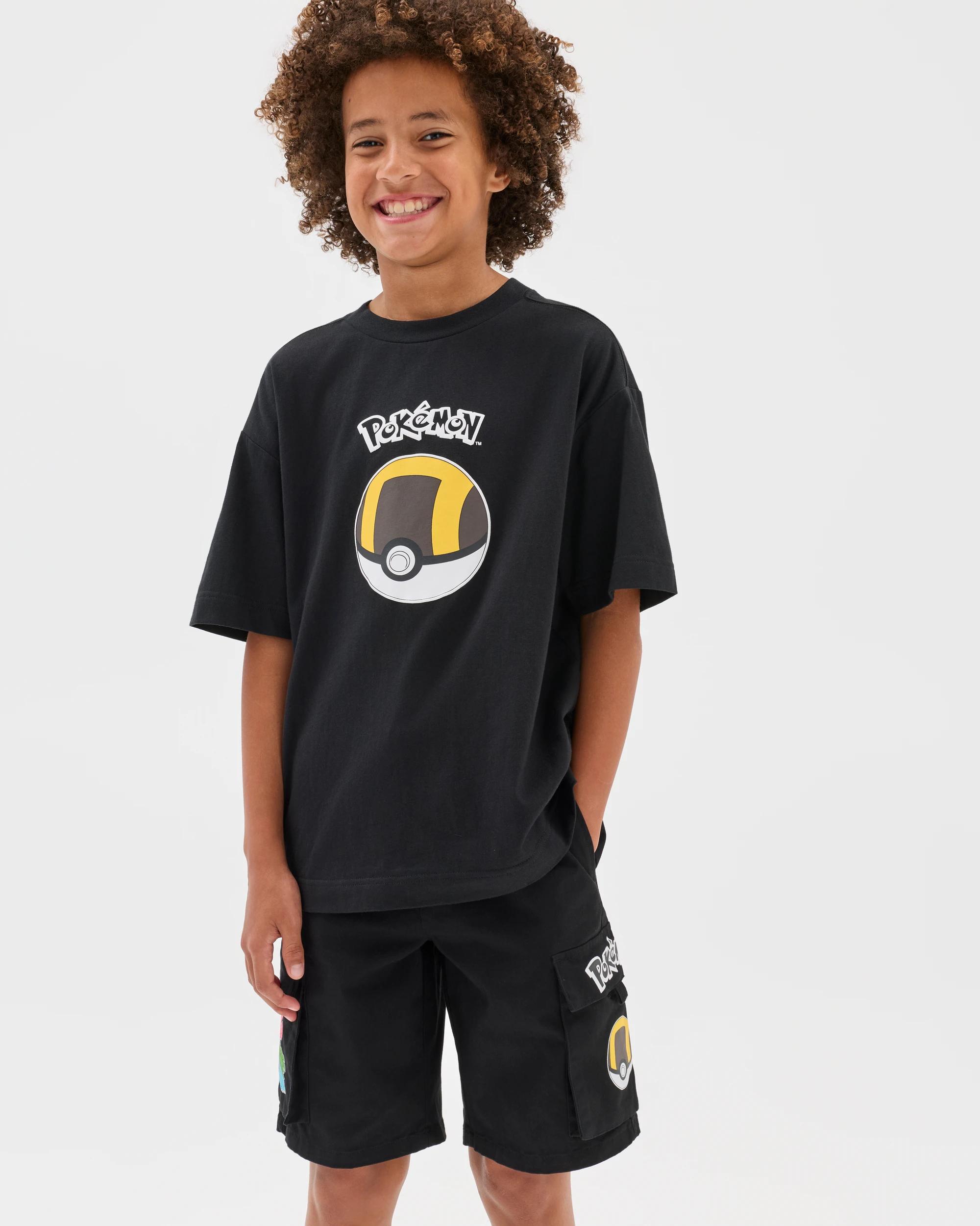 2 Pokemon Australian Cotton Oversized T-Shirt BLACK, 2 of 7