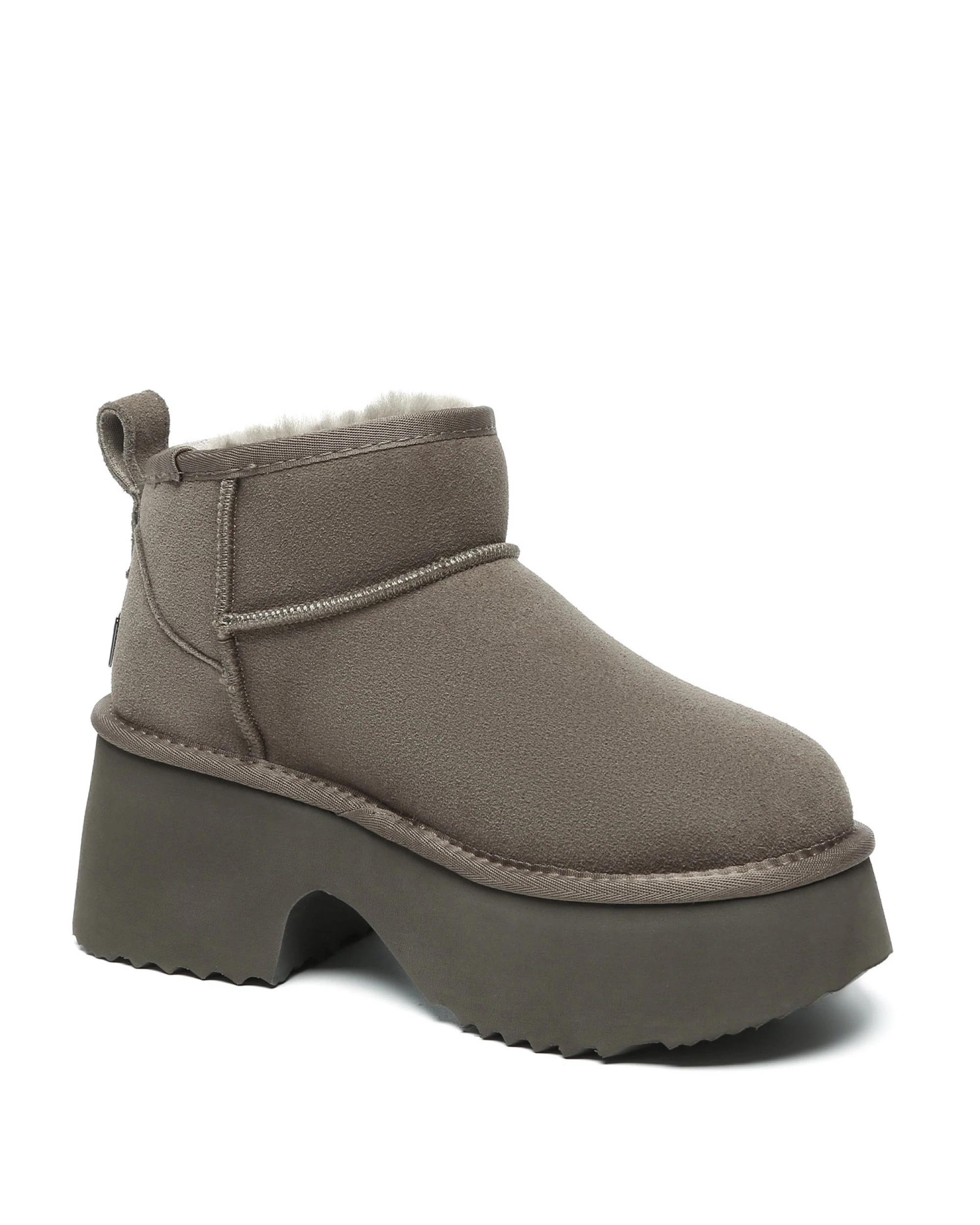 2 Everau Womens Ariel Platform Boots WALNUT, 2 of 5