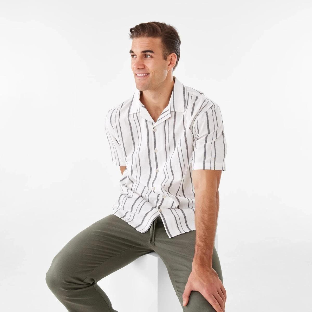 8 Cotton Linen Chino Pants TEA LEAF, 8 of 8