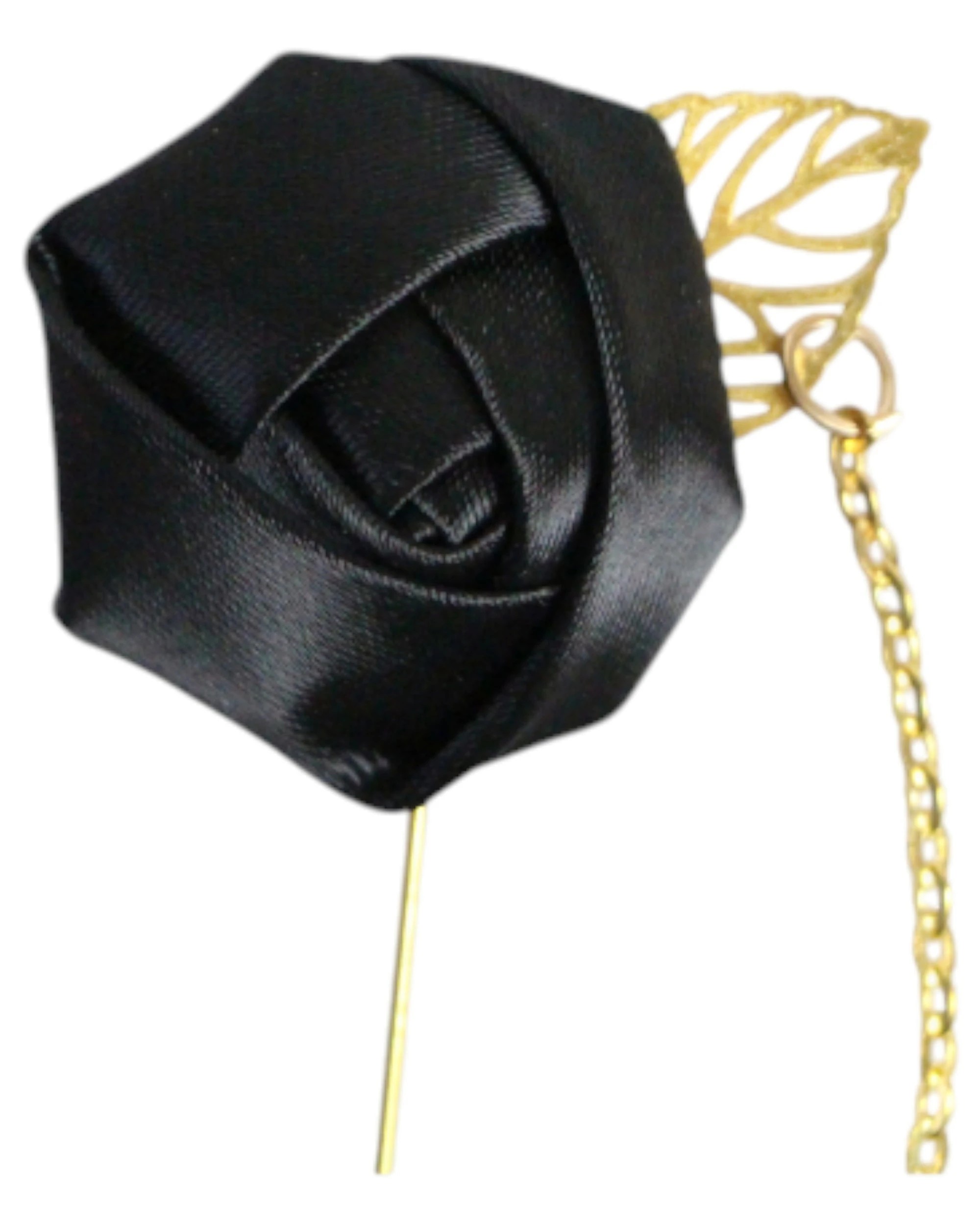 3 Zasel Womens Black Rose With Gold Leaf Flower Suit Blazer Jacket Lapel Pin - Multi, 3 of 3