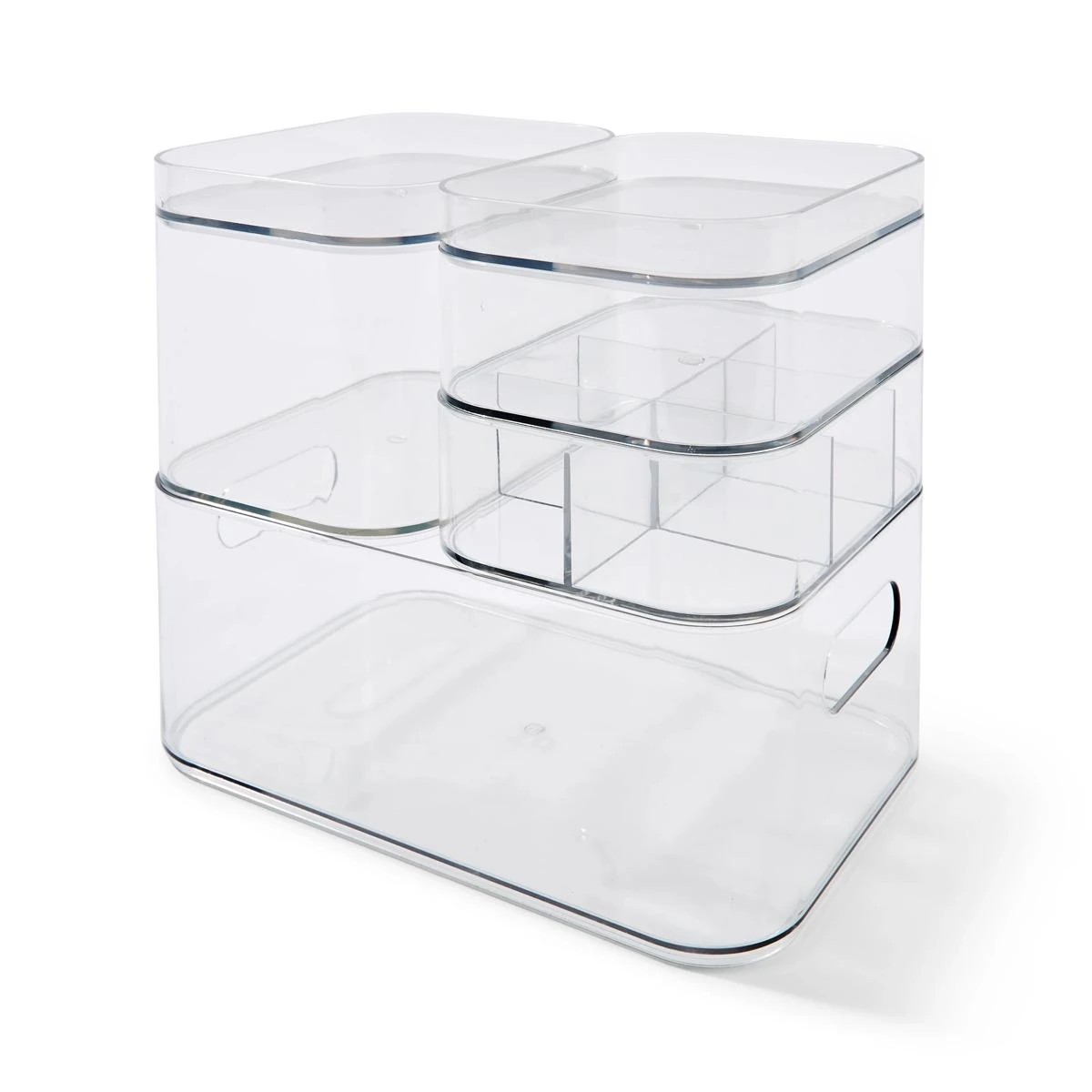 2 Set of 4 Drawer Organisers - Clear, 2 of 7