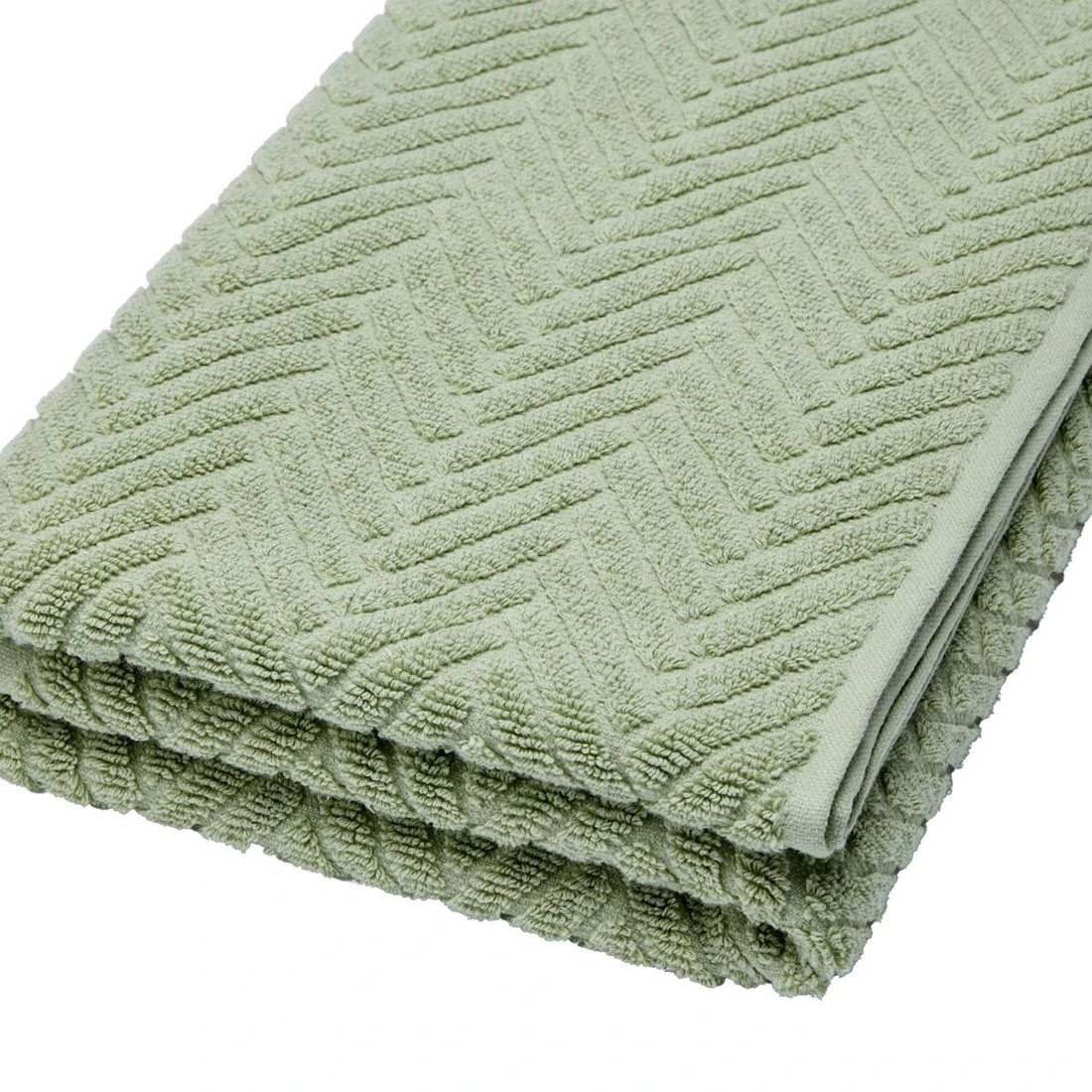 4 Chevron Cotton Bath Towel - Sage, 4 of 6