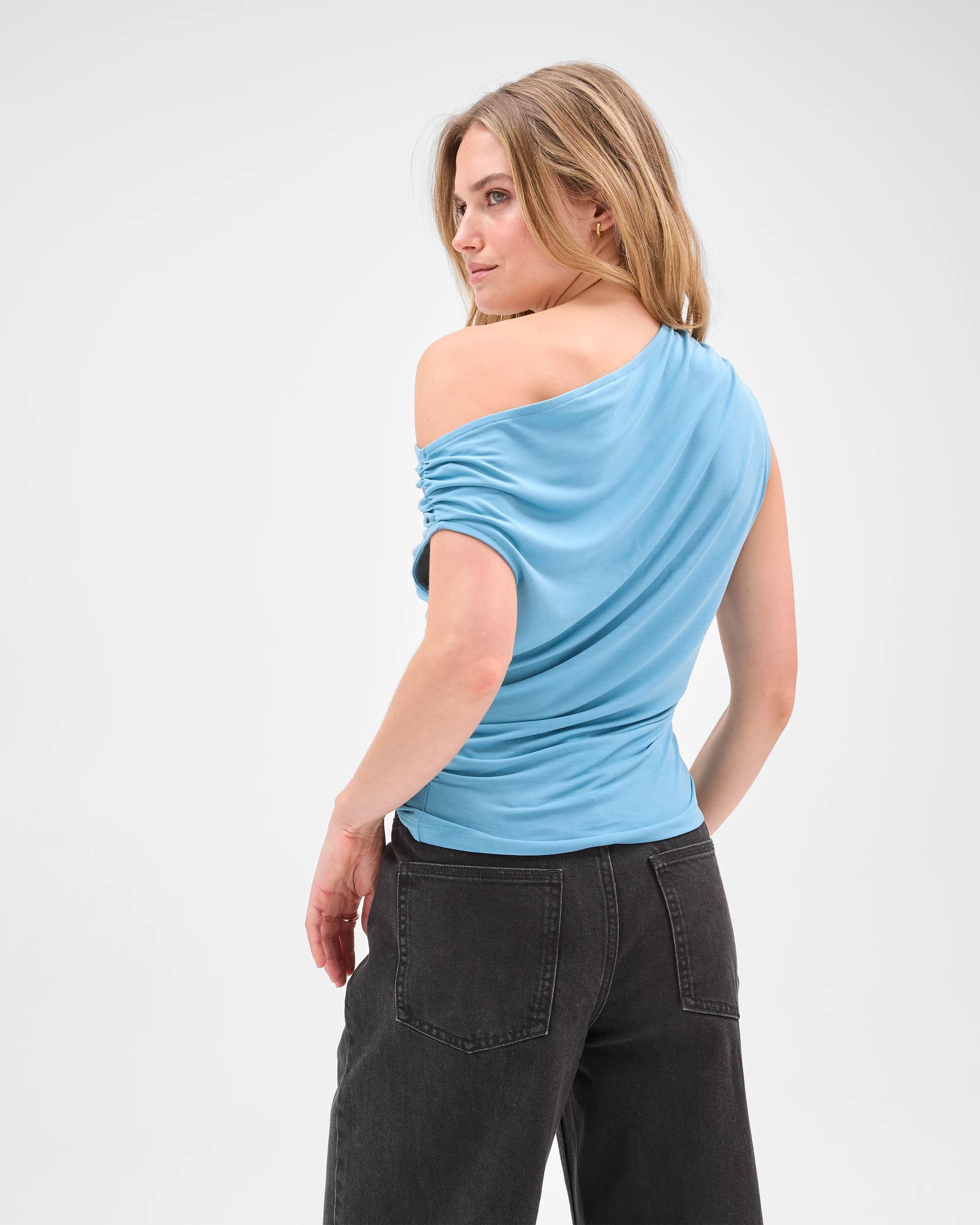 7 Lily Loves Drape Off Shoulder Top DEEP SEA, 7 of 7
