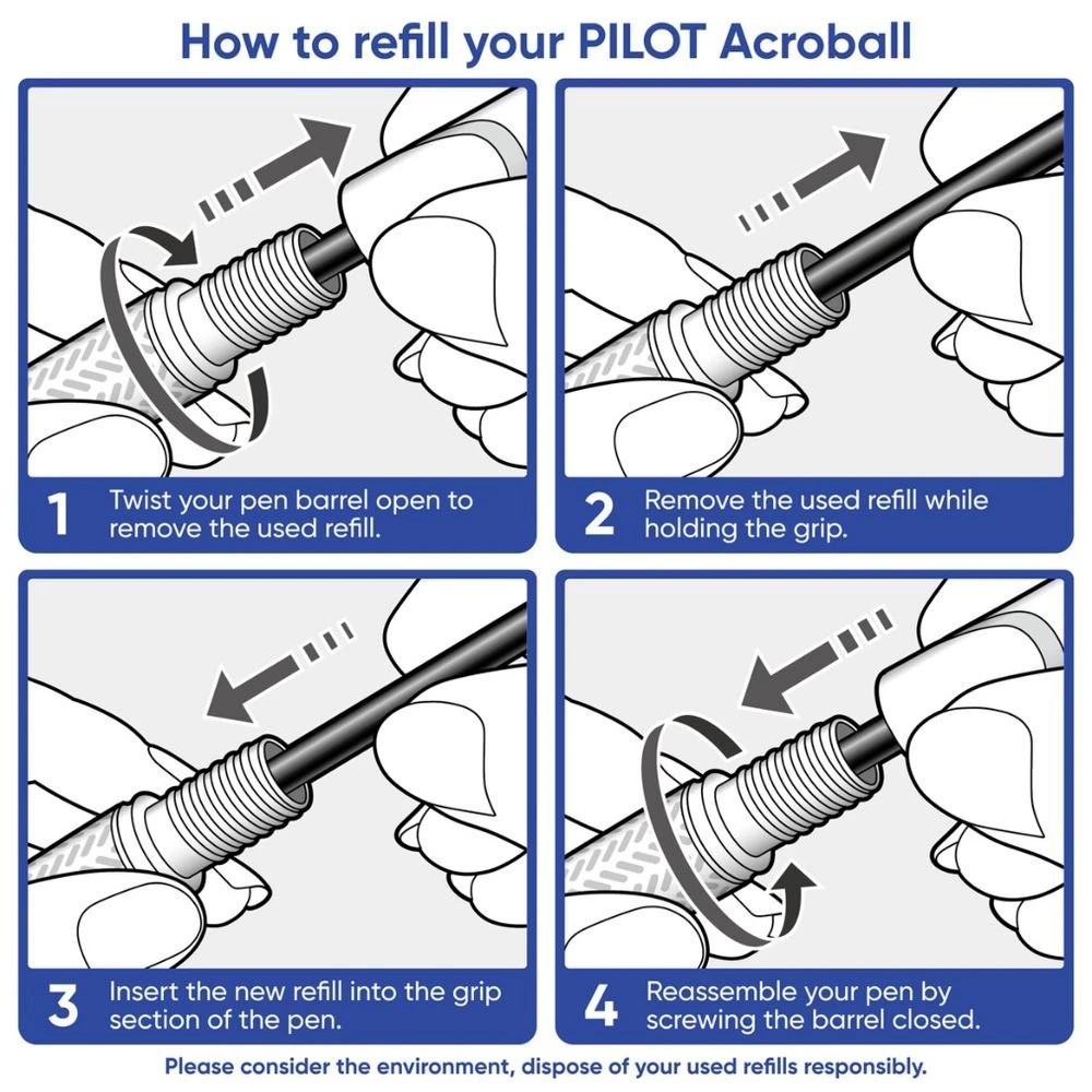 5 PILOT Acroball Pen Refill 1.0mm Black, 5 of 6