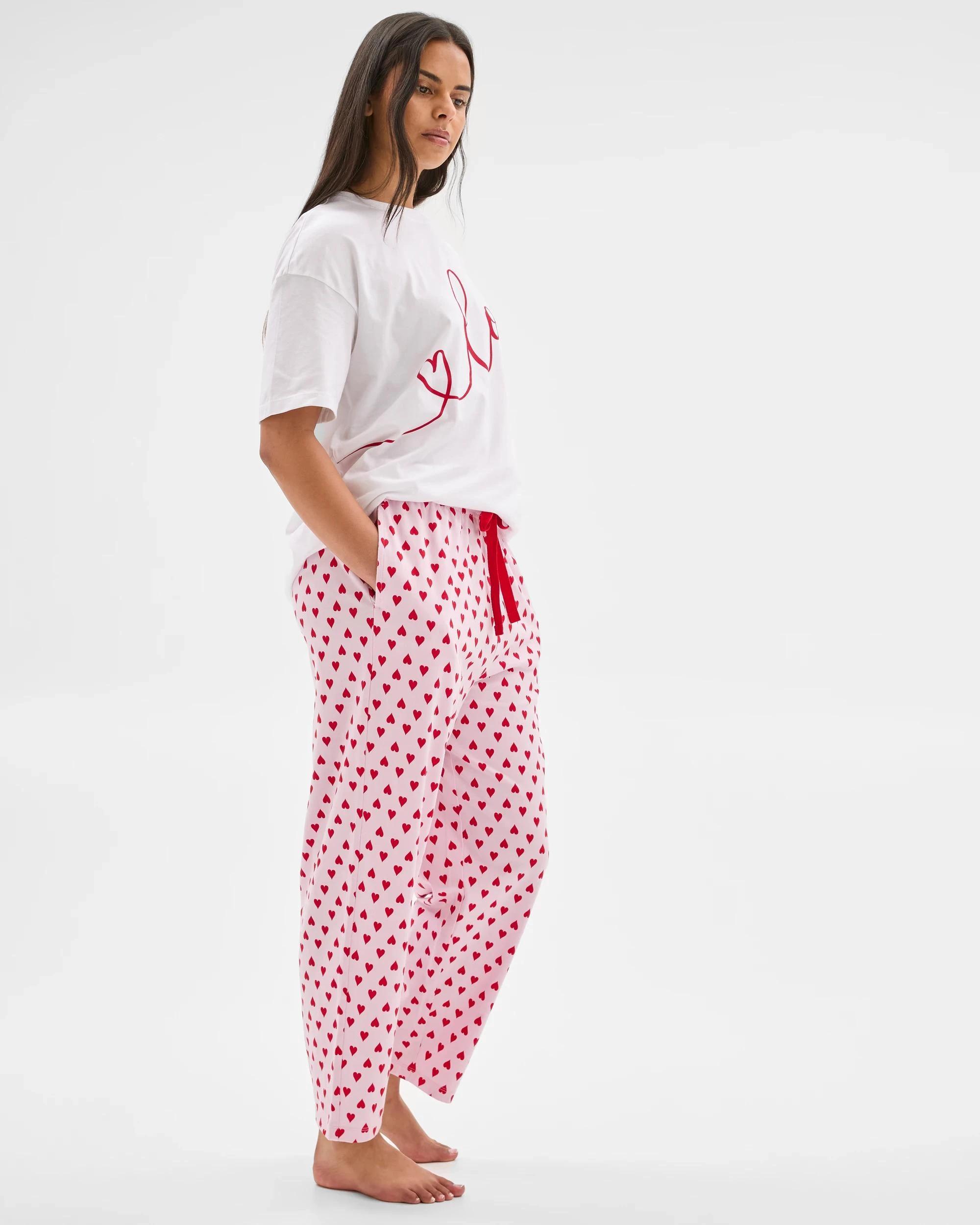 6 Target Woman Australian Cotton 7/8 Length Pyjama Pants AOP PINK HEART, 6 of 6