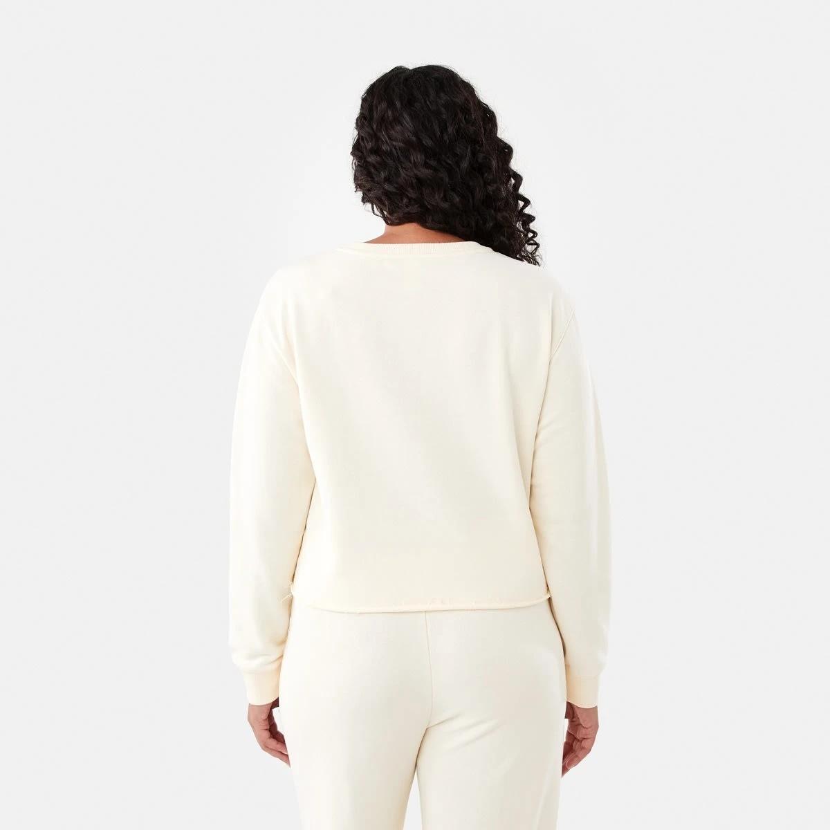 3 Raw Hem Cropped Sweatshirt Soft Lemon, 3 of 6