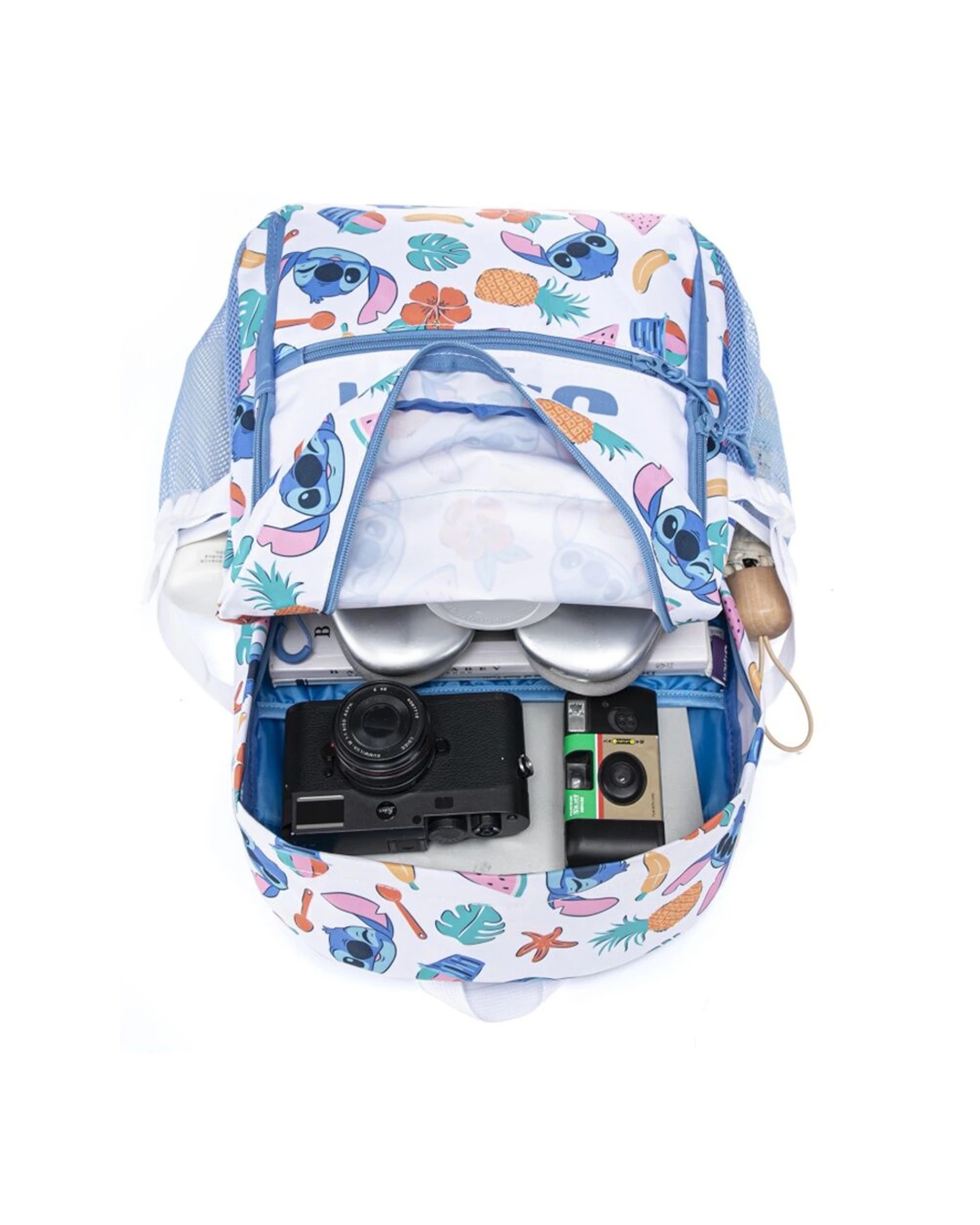 3 Stitch Backpack Kids School Bag 44cm Side Mesh Pockets Adjustable Straps - Multi, 3 of 3