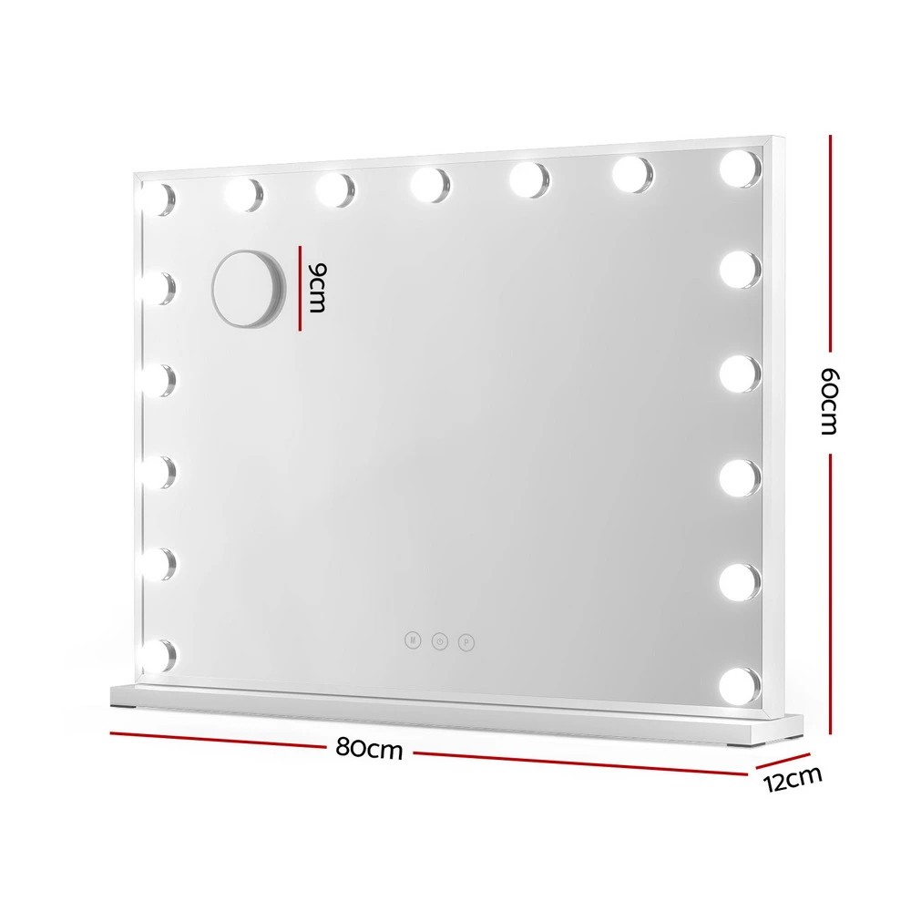 2 Embellir Makeup Mirror 80x58cm Hollywood Vanity with LED Light Tabletop Wall - Multi, 2 of 6