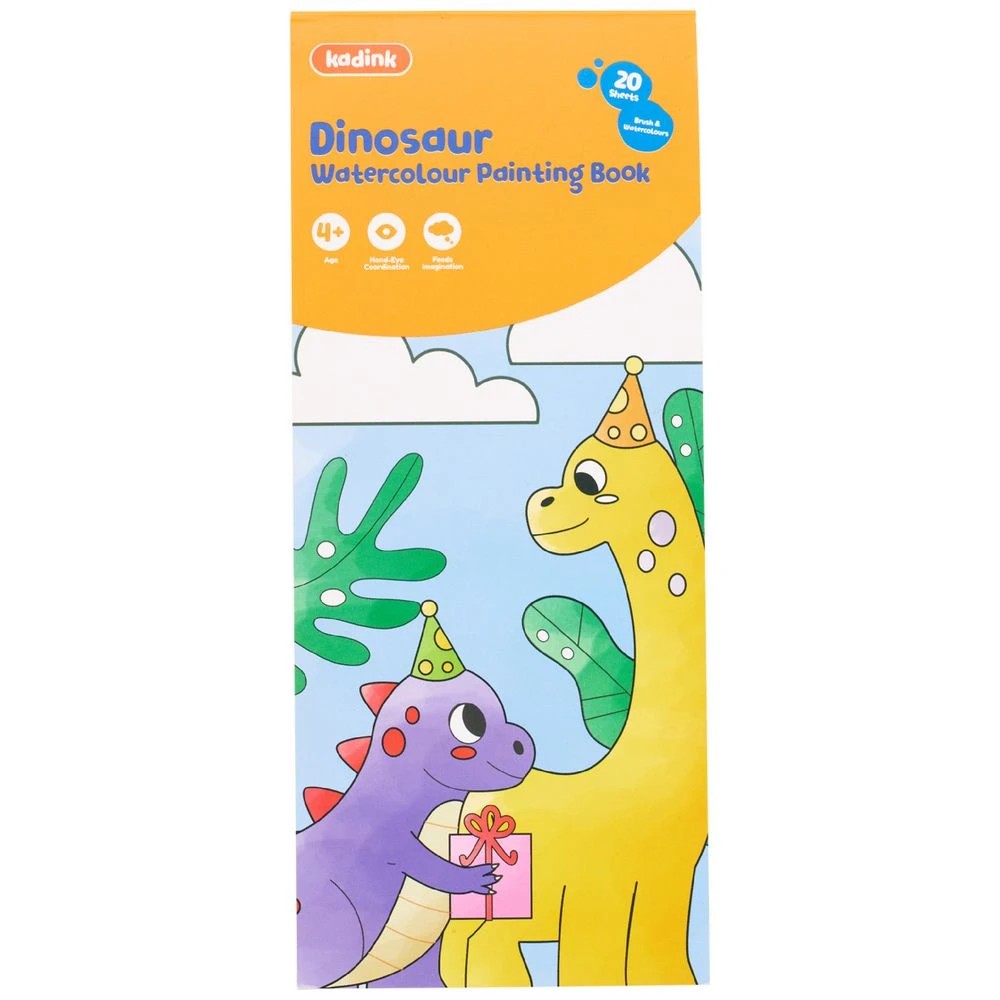 1 Kadink Water Colour Painting Book Dinosaur, 1 of 6