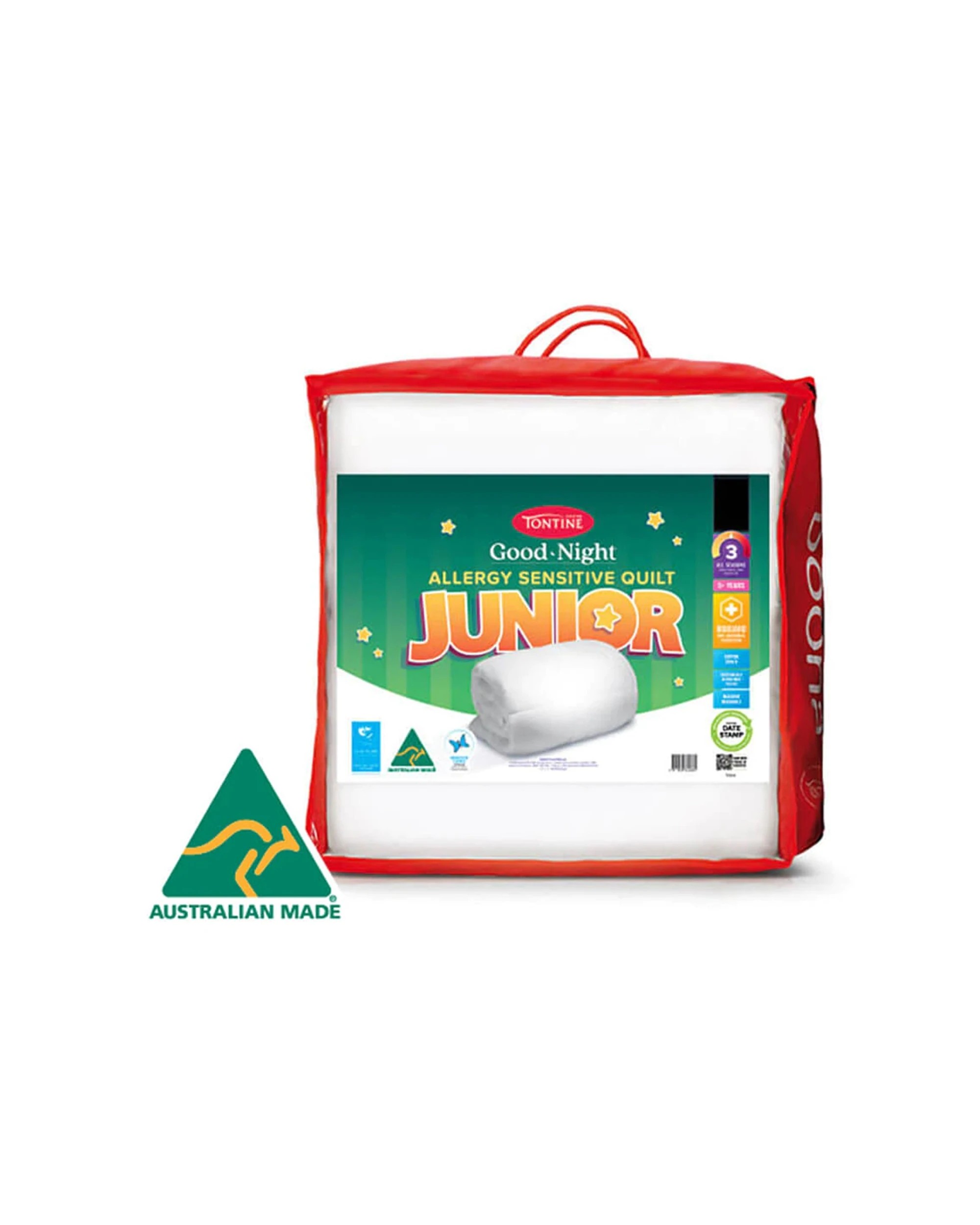 2 Tontine Single Bed Good Night Allergy Sensitive Anti-microbial Kids Quilt
 - Single Bed
 - White, 2 of 3