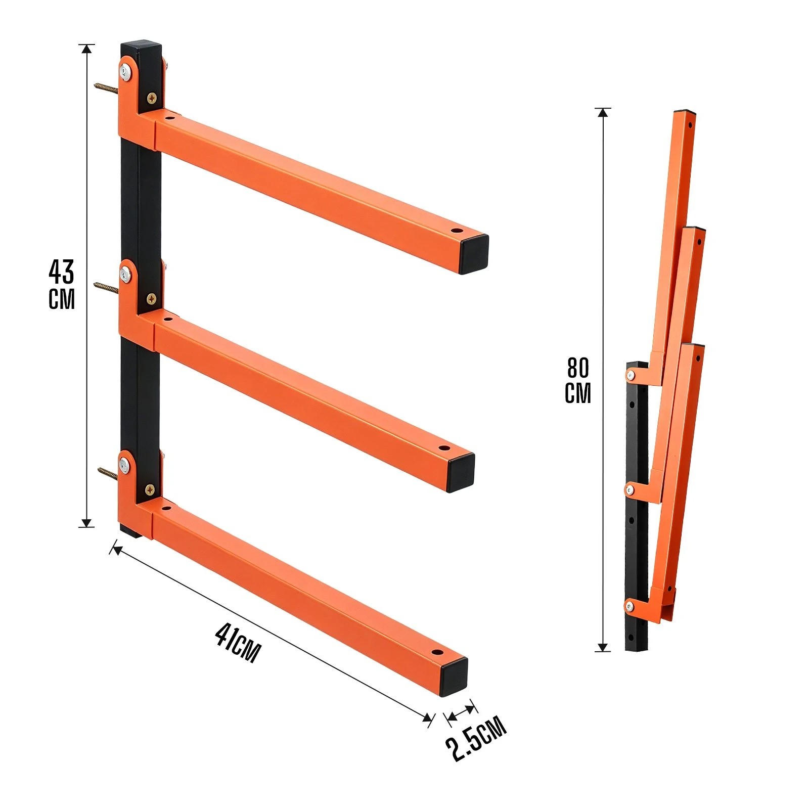 Ausway 4 Pack Wall Mounted Lumber Storage Rack Wood Organiser with 3 ...