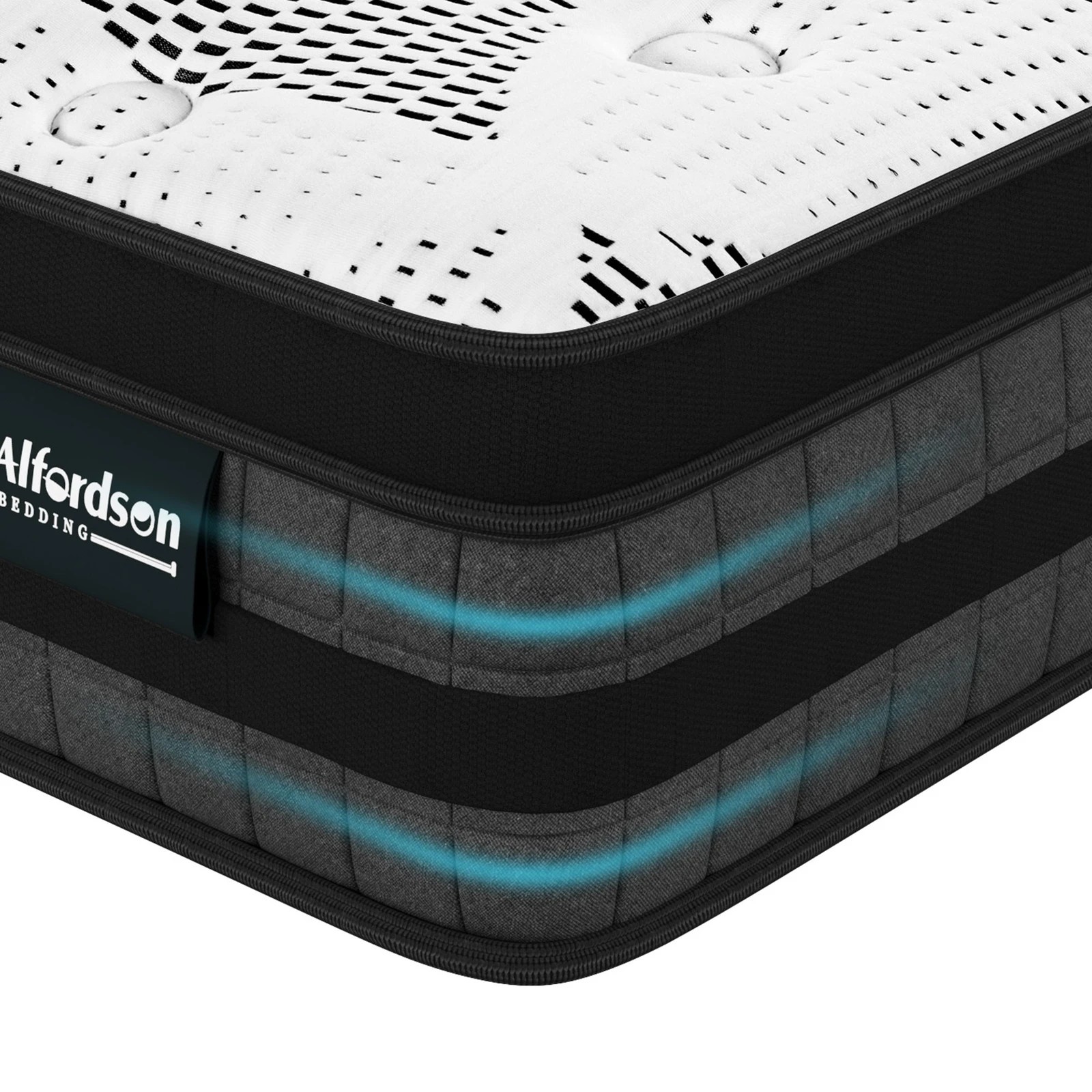 3 Alfordson Mattress Bonnell Spring Euro Top Medium Firm Memory Foam 22cm - Queen Bed, 3 of 9