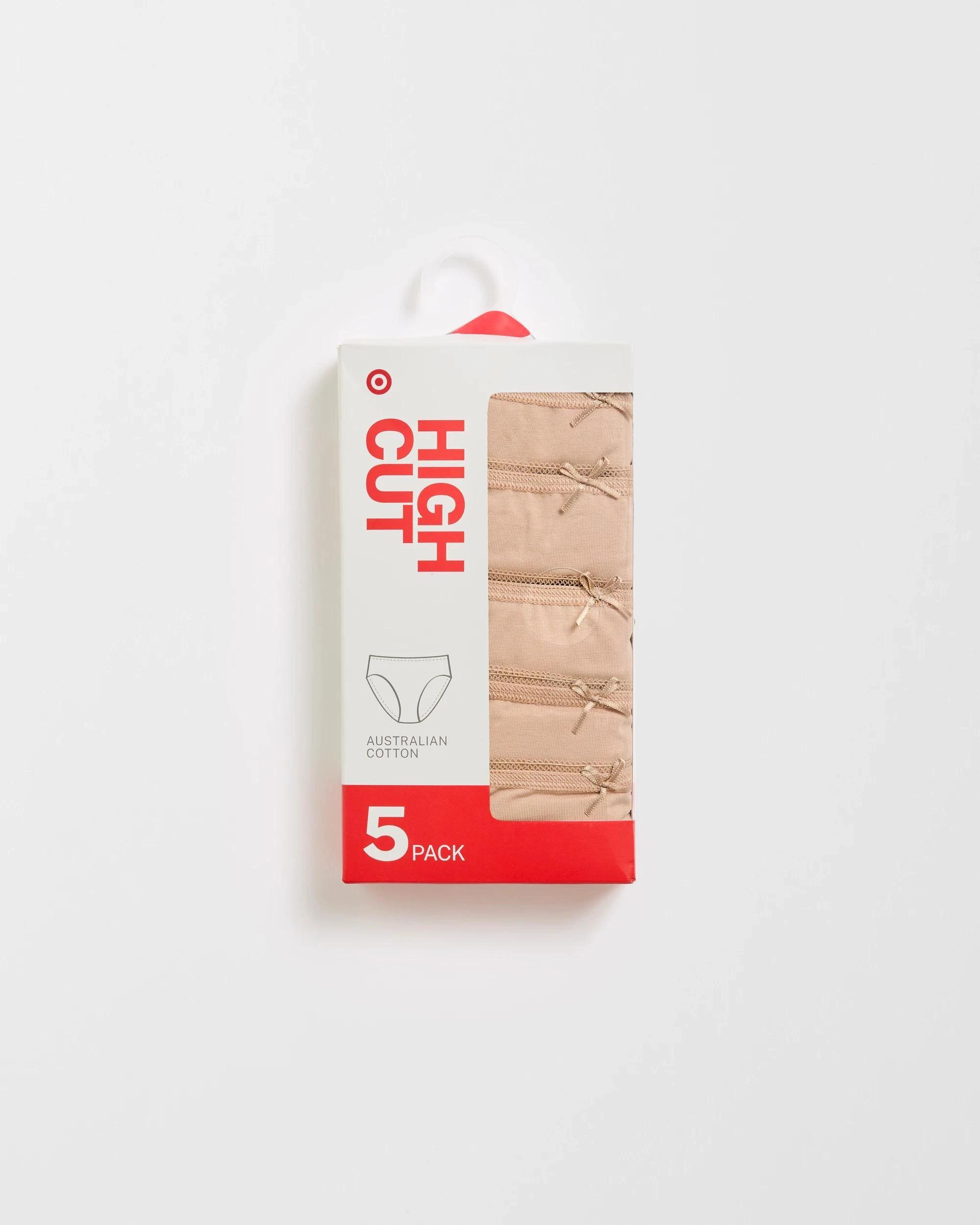 2 Target 5 Pack Cotton/Elastane High Cut Briefs LATTE, 2 of 5