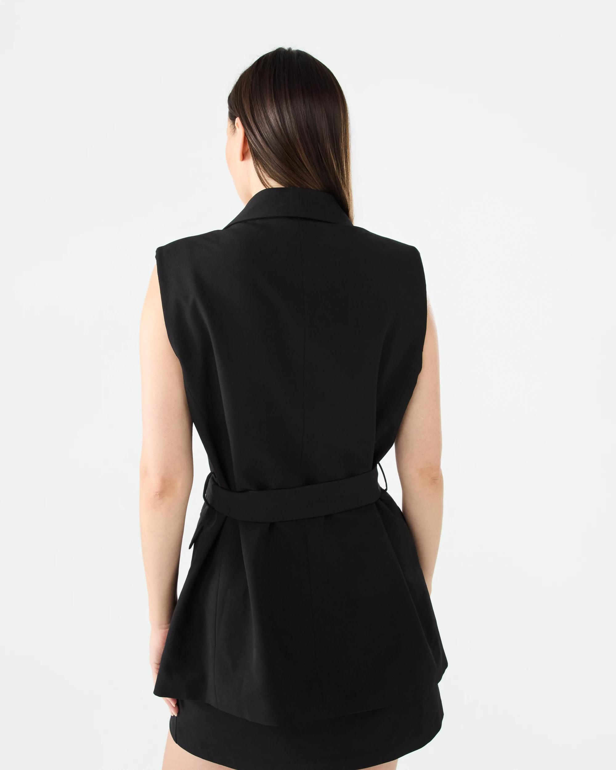 3 Sleeveless Tailored Jacket Black, 3 of 6