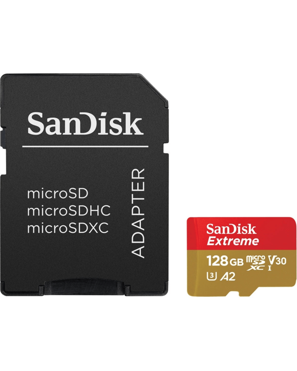 SanDisk Extreme MicroSD with MicroSDHC and MicroSDXC Adapter SQXAA - 128GB