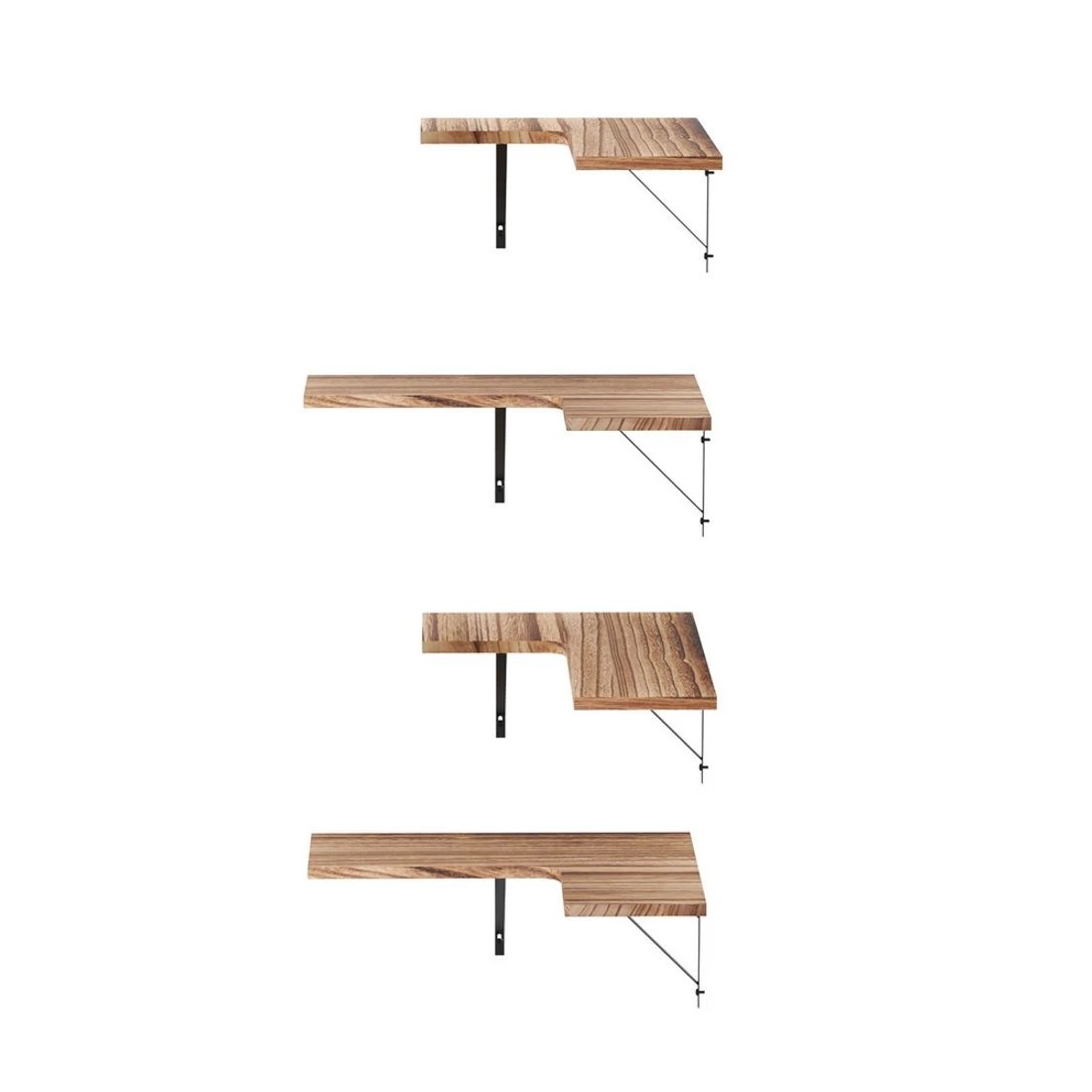 3 Artiss Floating Wall Shelf Corner Shelves Set of 4 Wood - Natural, 3 of 6