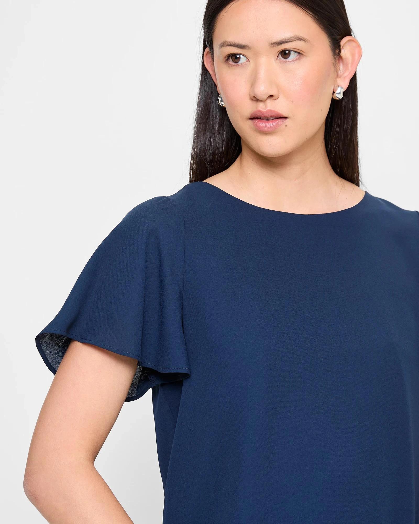 5 Preview Ella Crew Neck Blouse NAVY BLUE, 5 of 5