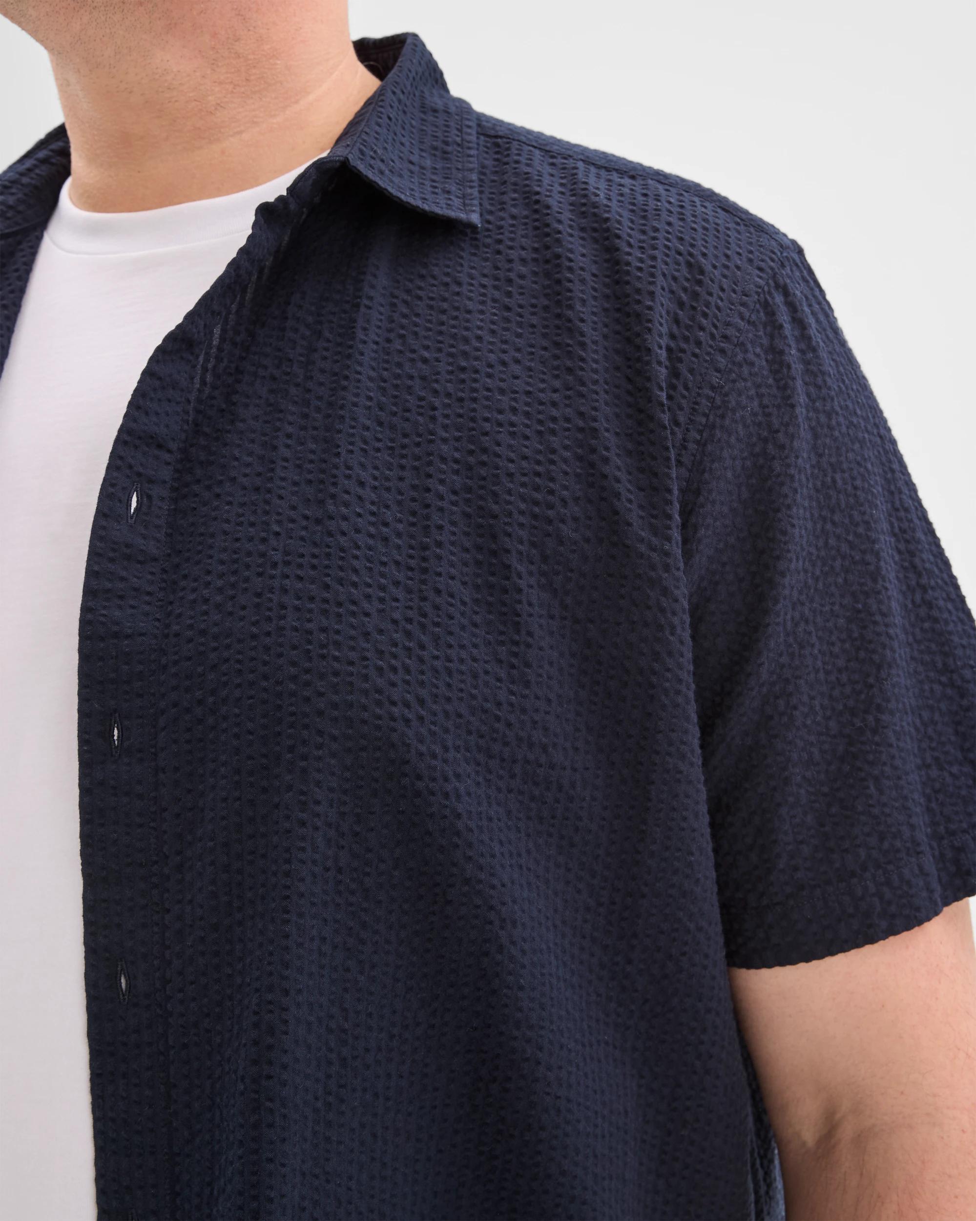 3 Target Plus Size Australian Cotton Seersucker Shirt NAVY, 3 of 5