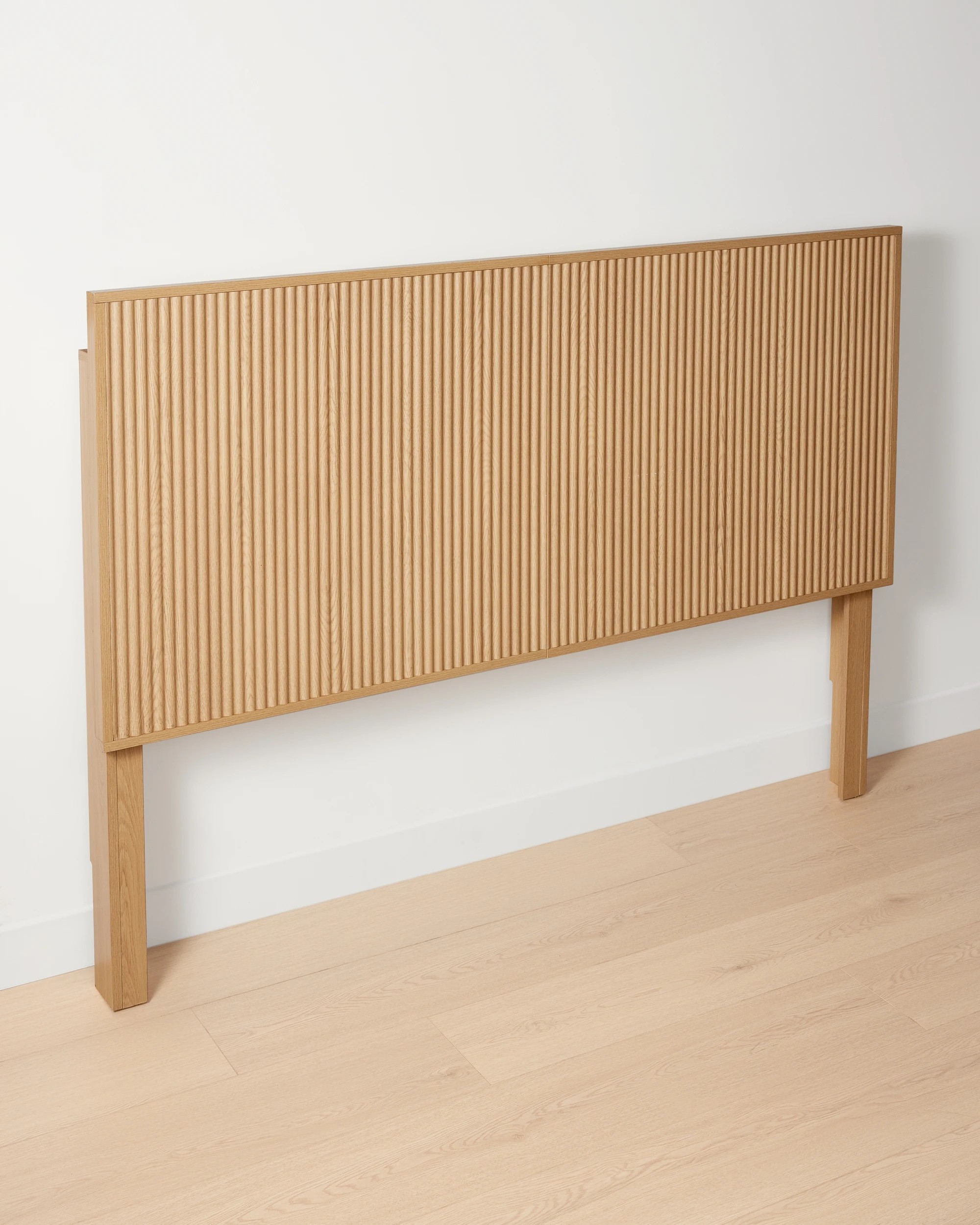 1 Queen Ryan Ribbed Bedhead - Oak, 1 of 6