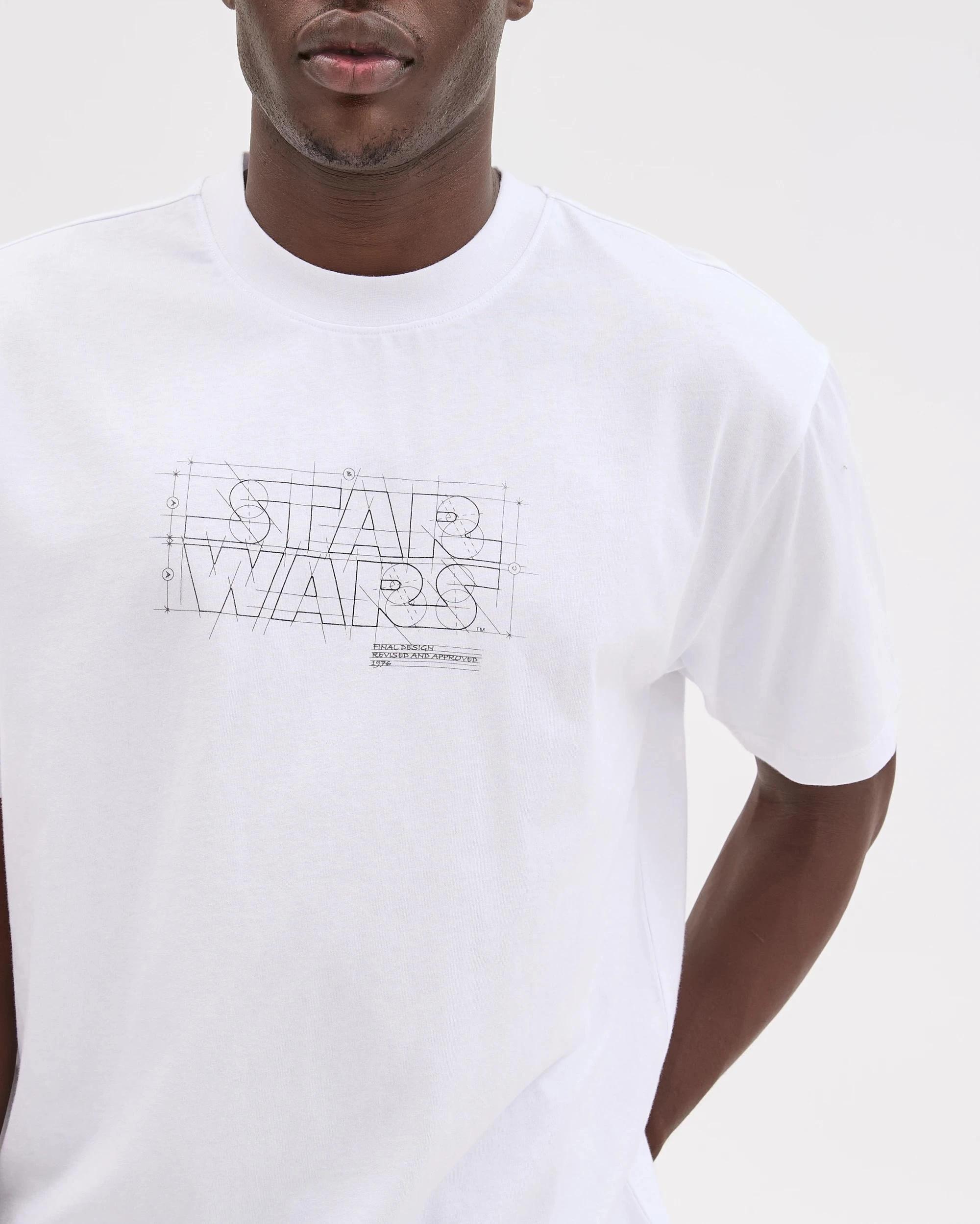 4 Disney Star Wars Australian Cotton Sketch T-Shirt VINTAGE WHITE, 4 of 5