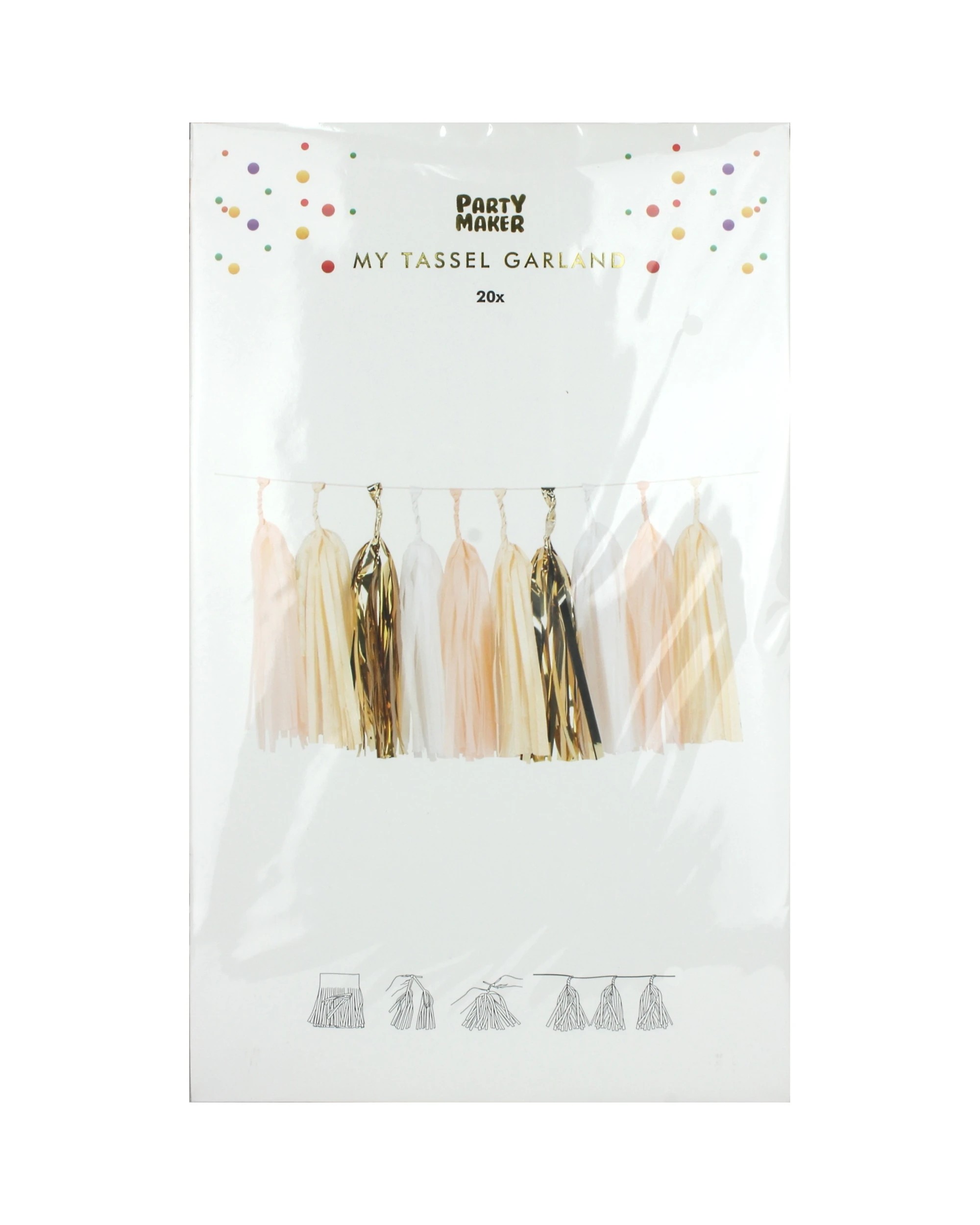 2 Party Maker Light Pink, White & Gold Tassel Garland Banner - Pink, 2 of 3