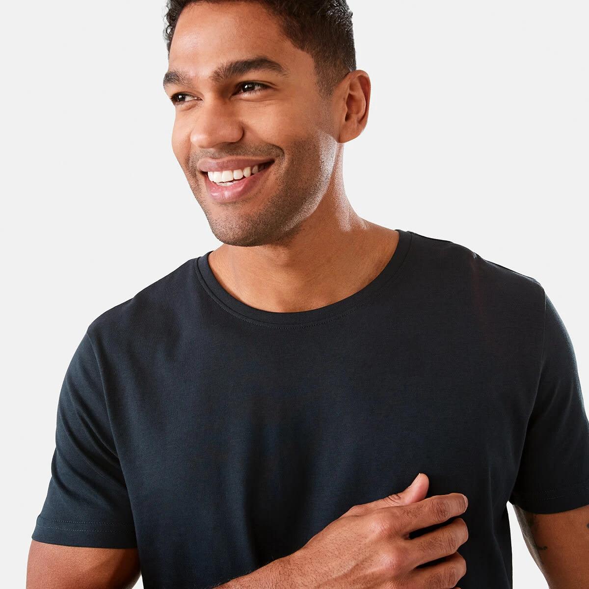 4 Australian Grown Cotton Longline T-shirt Eclipse, 4 of 6