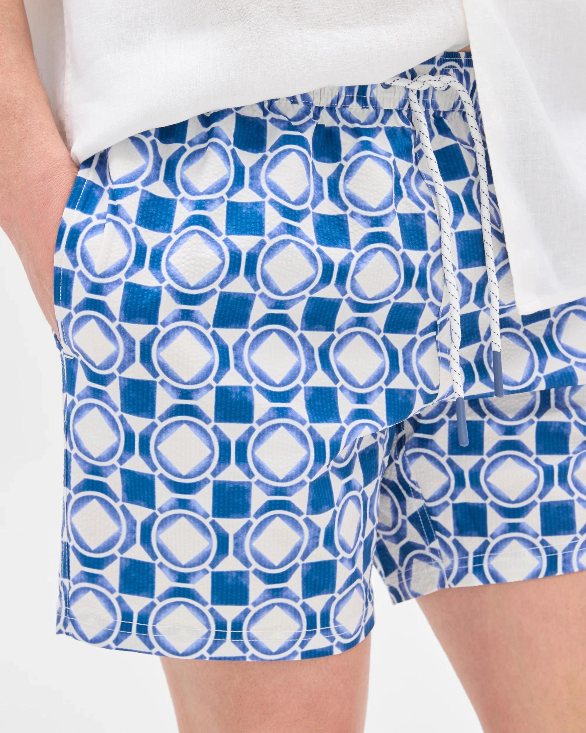 5 Target Seersucker Tile Print Swim Boardshorts BLUE, 5 of 7