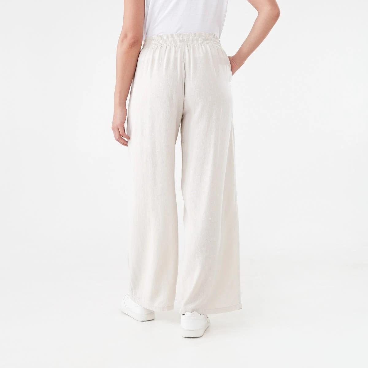 3 Linen Blend Wide Leg Pants NATURAL BEIGE, 3 of 5