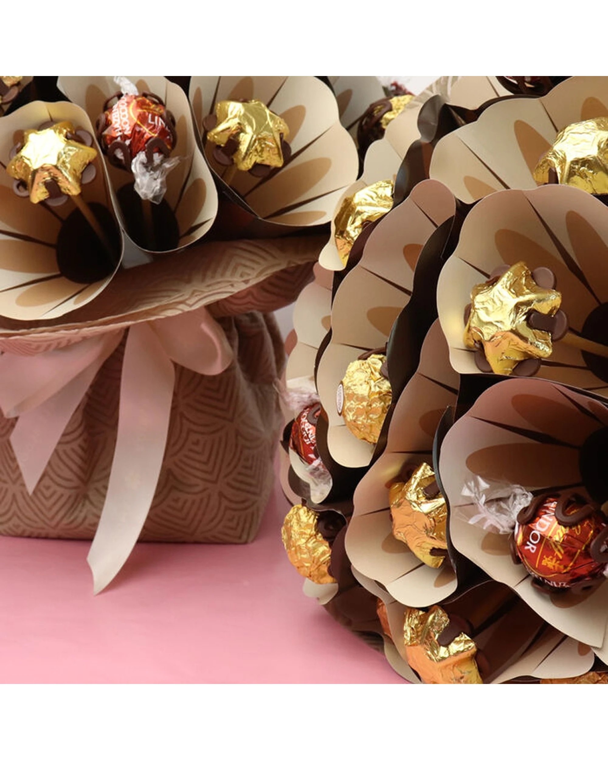 2 Edible Blooms Ferrero Lindt Chocolate Bouquet Small Nutty Chocolates Gift - Multi, 2 of 4
