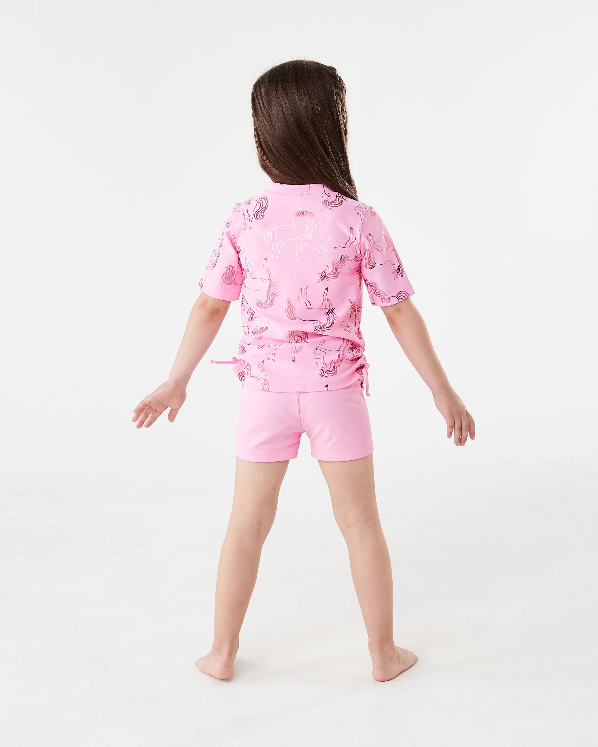3 3 Piece Short Sleeve Swim Set Pnk Unicrn, 3 of 9