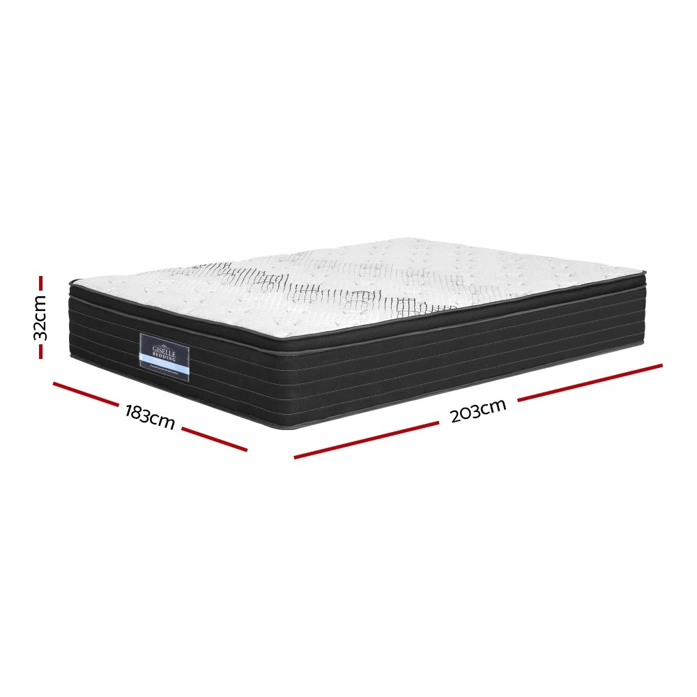 2 Giselle Bedding 32cm Mattress Extra Firm King - King Bed - Multi, 2 of 7
