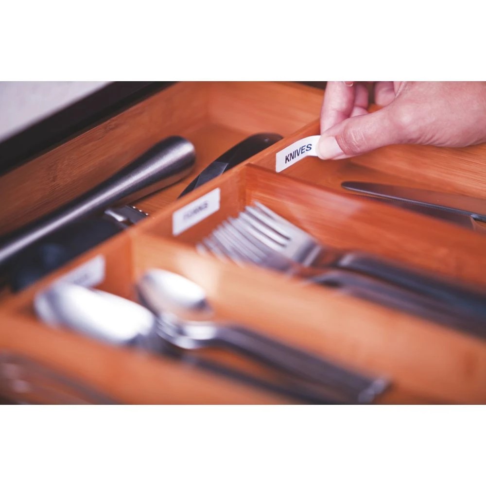 6 DYMO LetraTag Paper Label Tape 12mm Black on White 2 Pack, 6 of 7