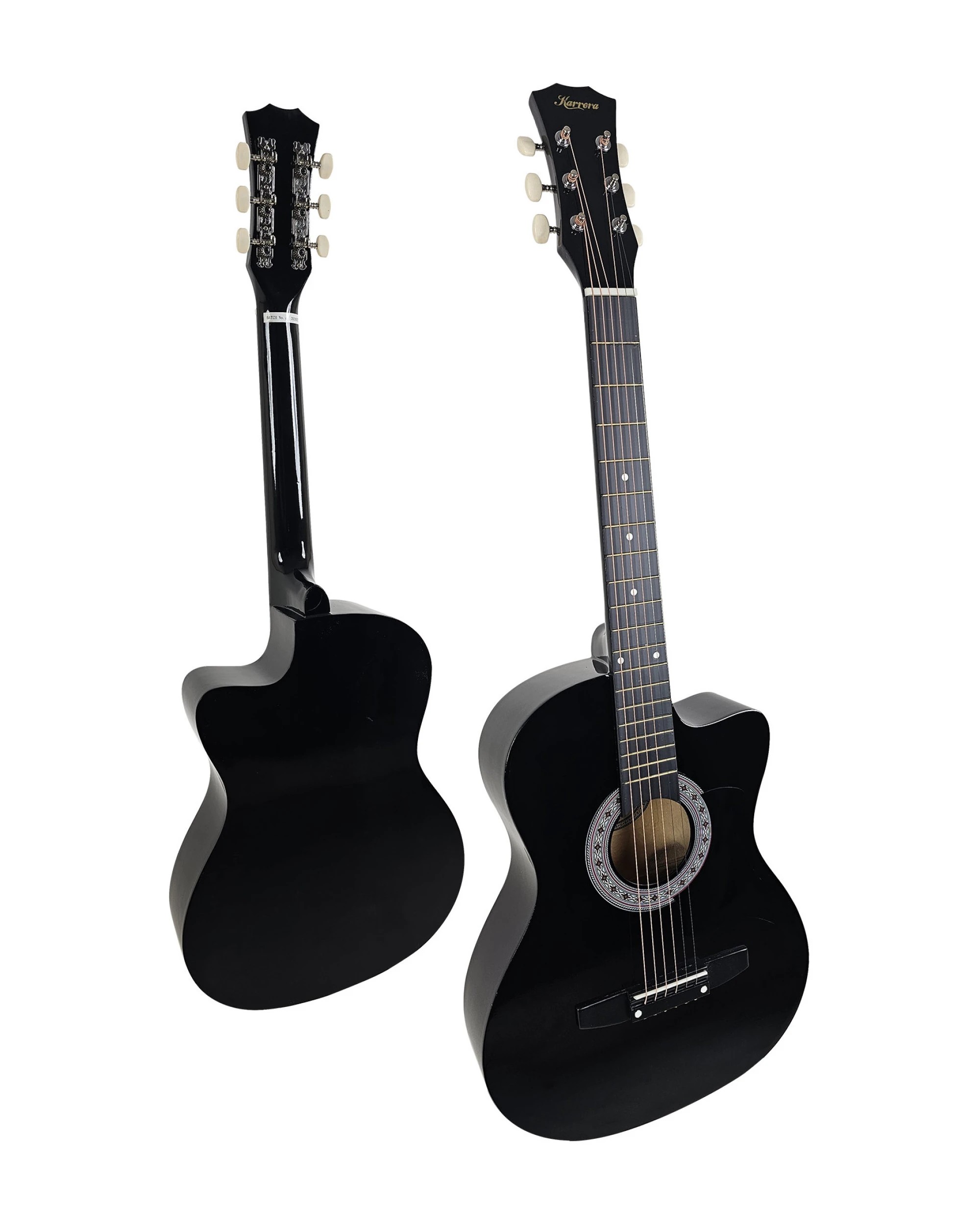 3 Karrera 38in Cutaway Acoustic Guitar with Guitar Bag - Black, 3 of 5