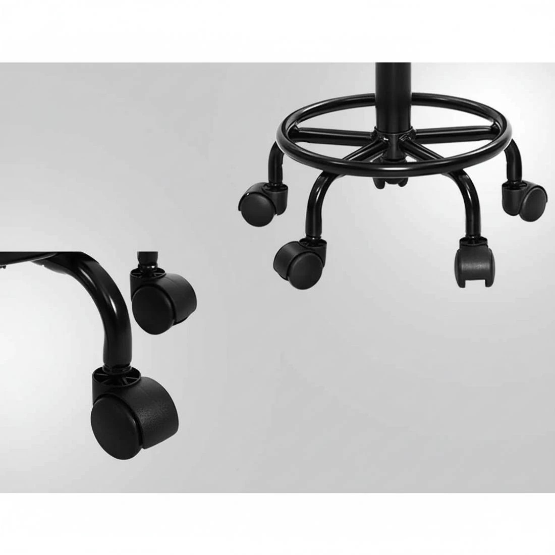 5 Artiss 2x Salon Stool Swivel Chair Backrest - Black, 5 of 5