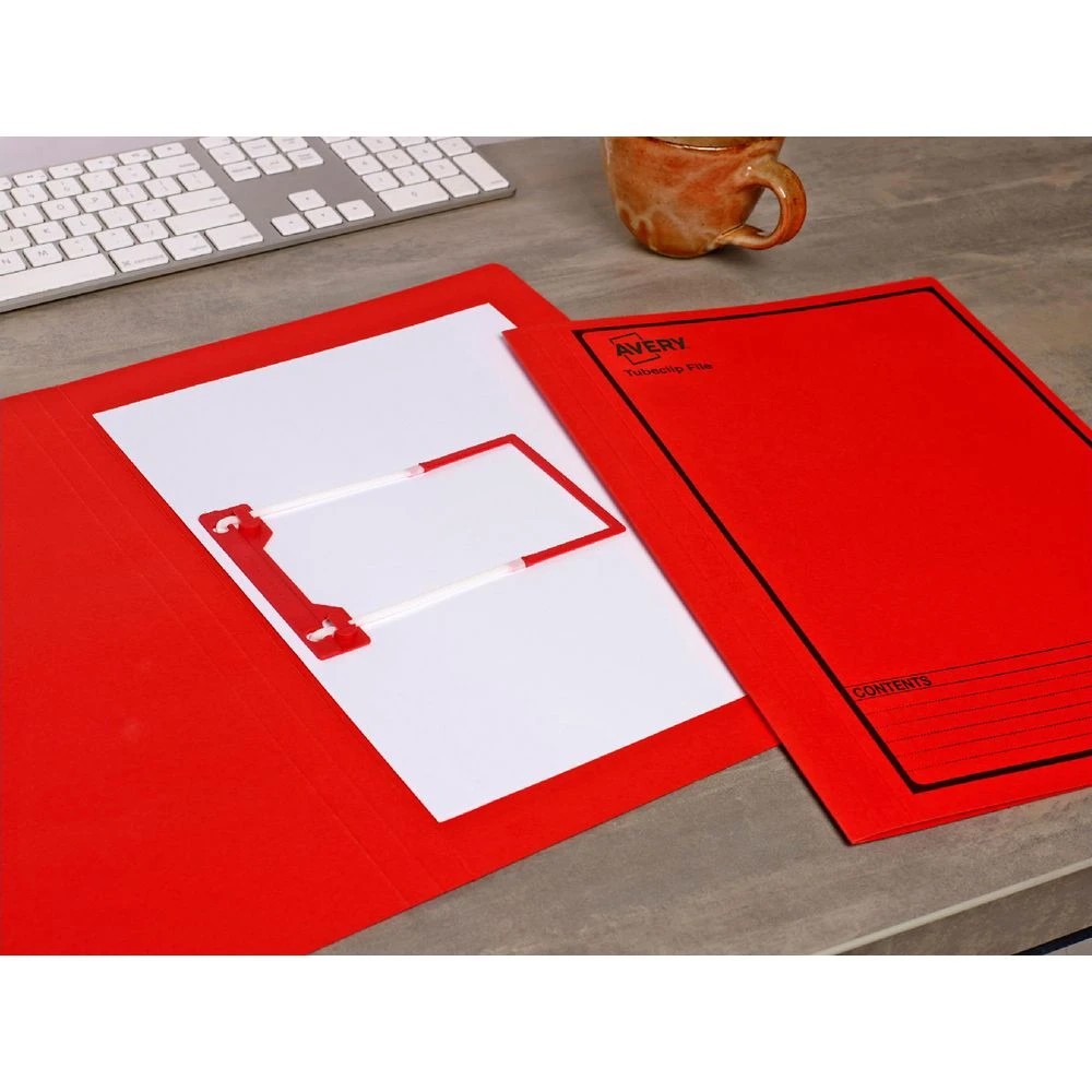 3 Avery Foolscap Tubeclip File Red, 3 of 7