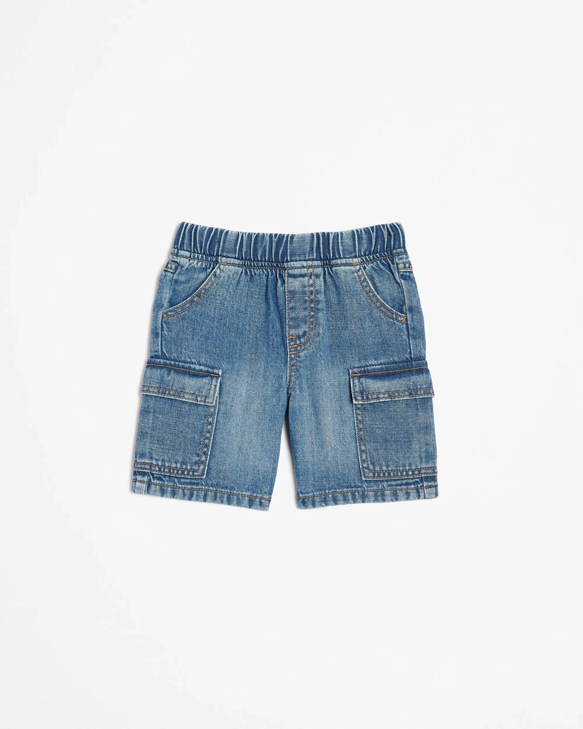 1 Target Baby Boys Denim Bermuda Shorts INDIGO BLUE, 1 of 3