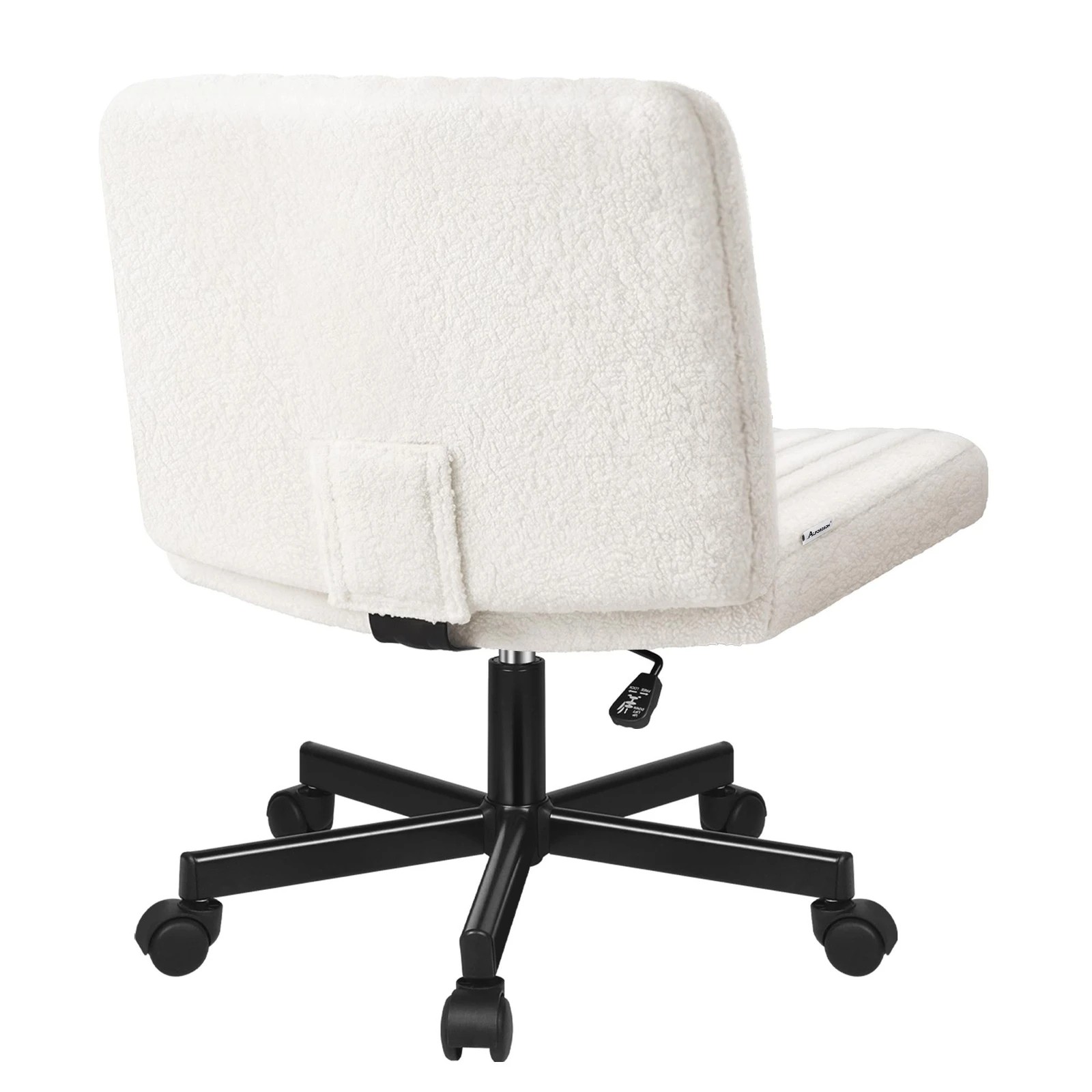 2 Alfordson Office Desk Chair Computer Armless Wide Seat Mid Back Boucle - White, 2 of 9